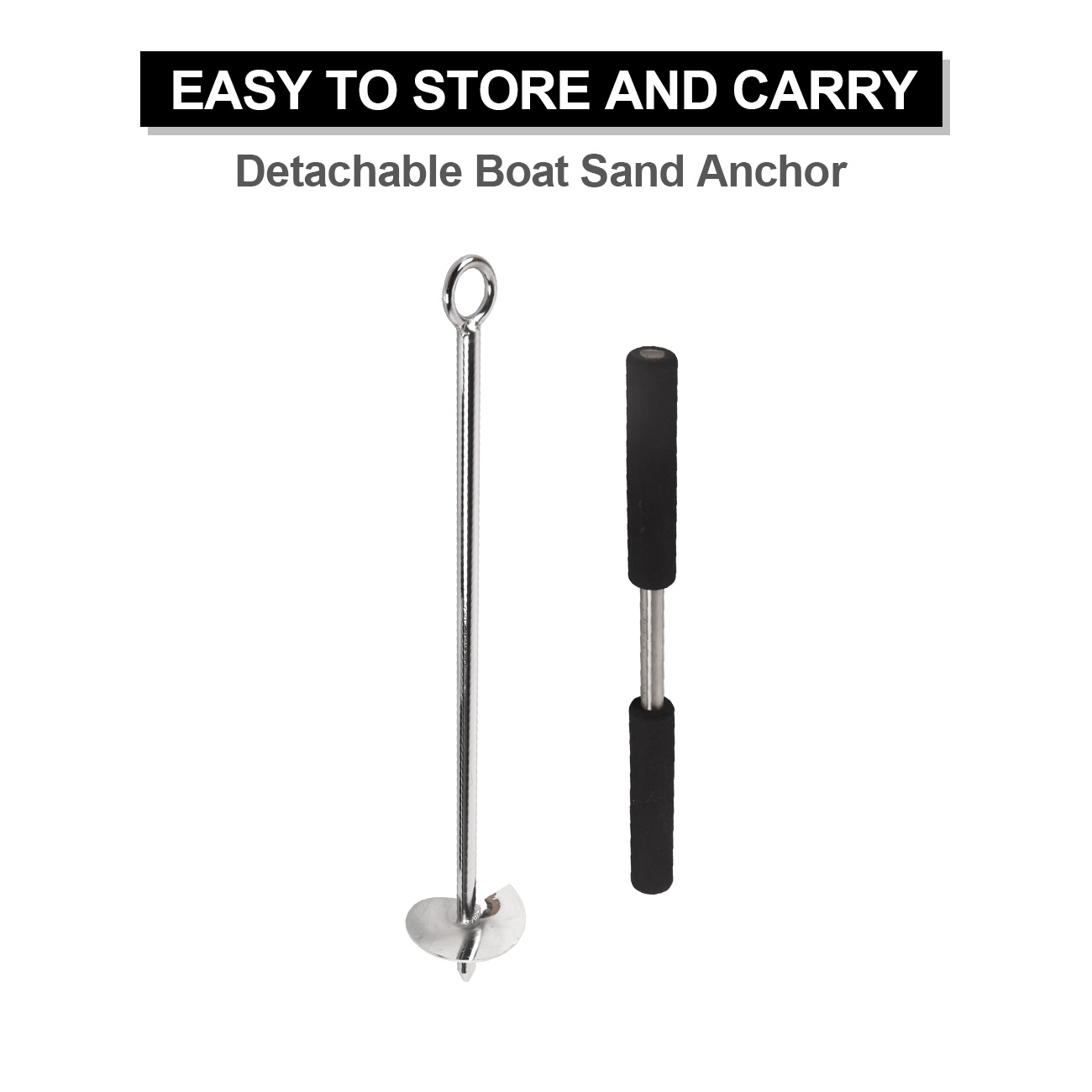 Stainless Steel Sand Anchor with Removable Handle - 1.85 - Secure your boat with ease and confidence!