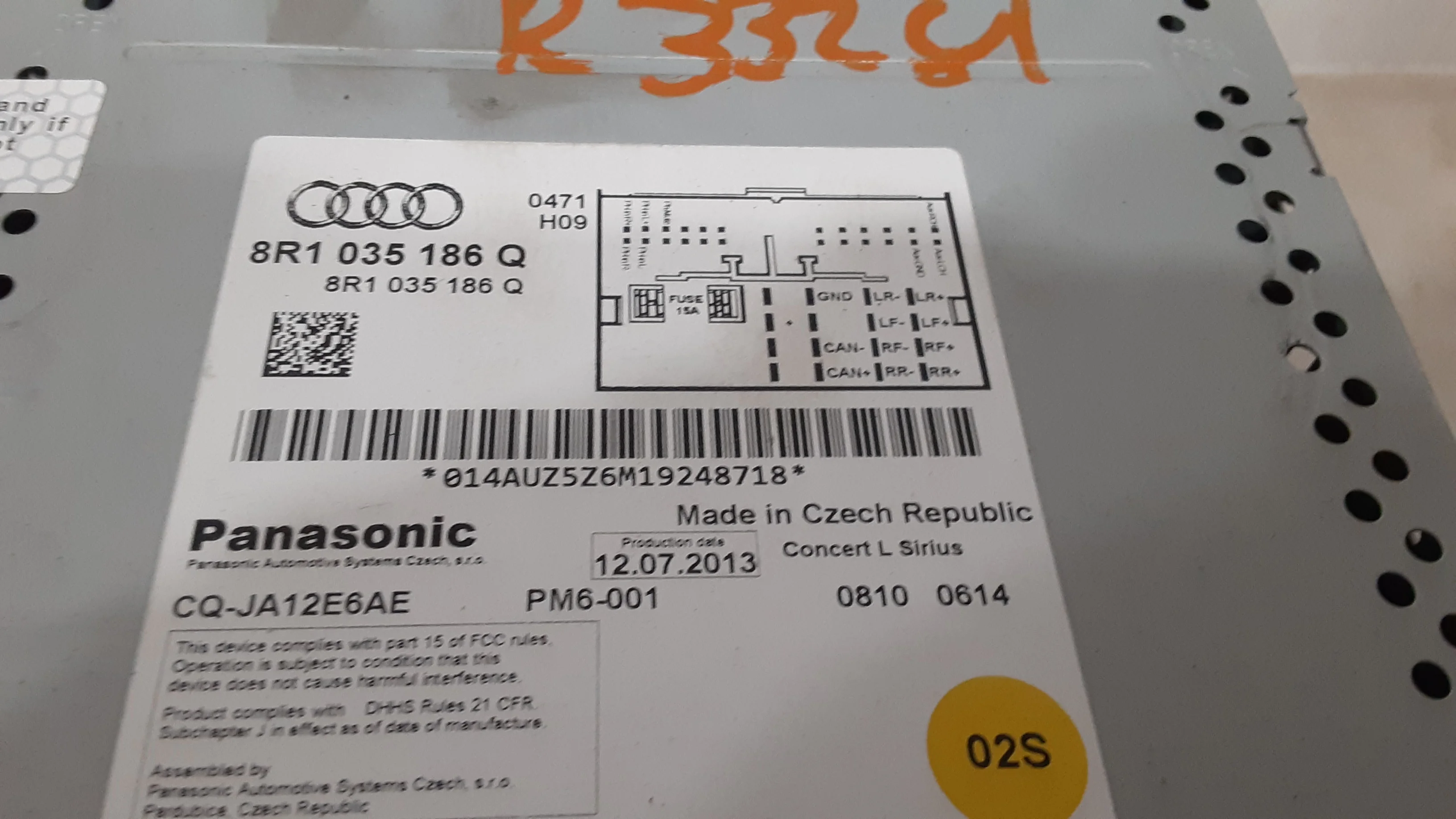 Pre-Owned Audi SQ5 Q5 CD Satellite Radio Receiver 8R1-035-186-Q OEM (Good)