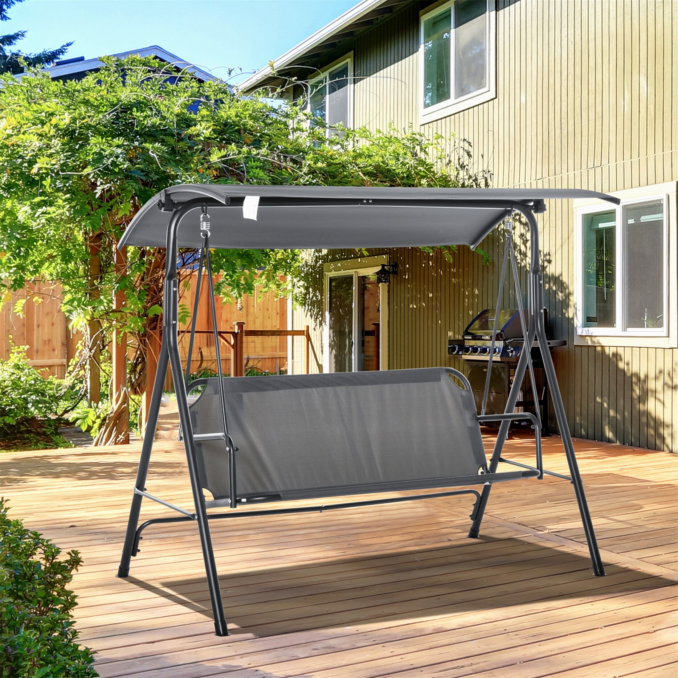 DEVERA 3-Person Porch Swing with Stand