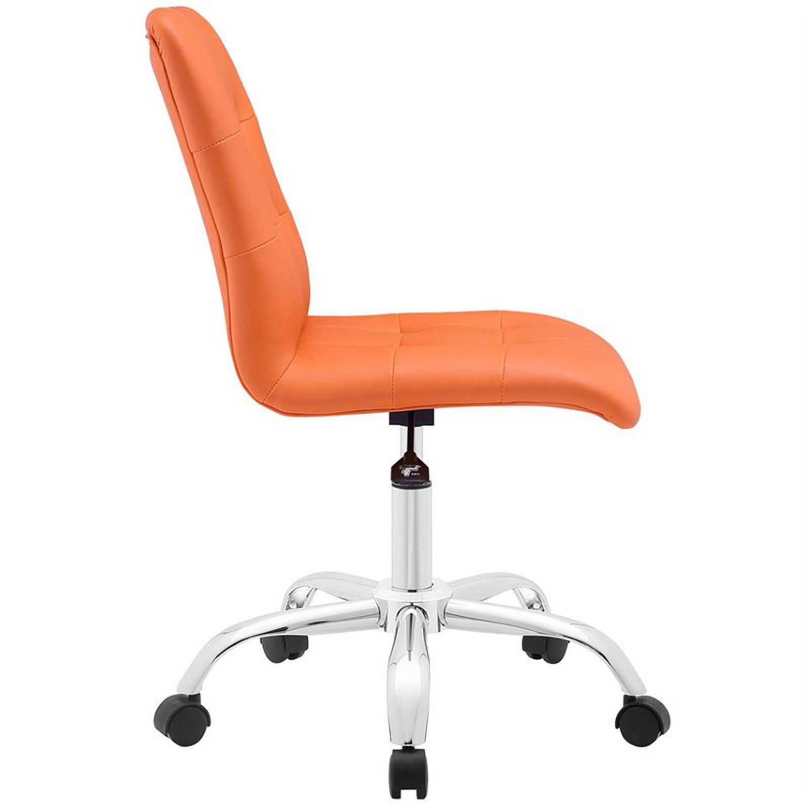 Scranton & Co Faux Leather Mid Back Swivel Office Chair in Orange