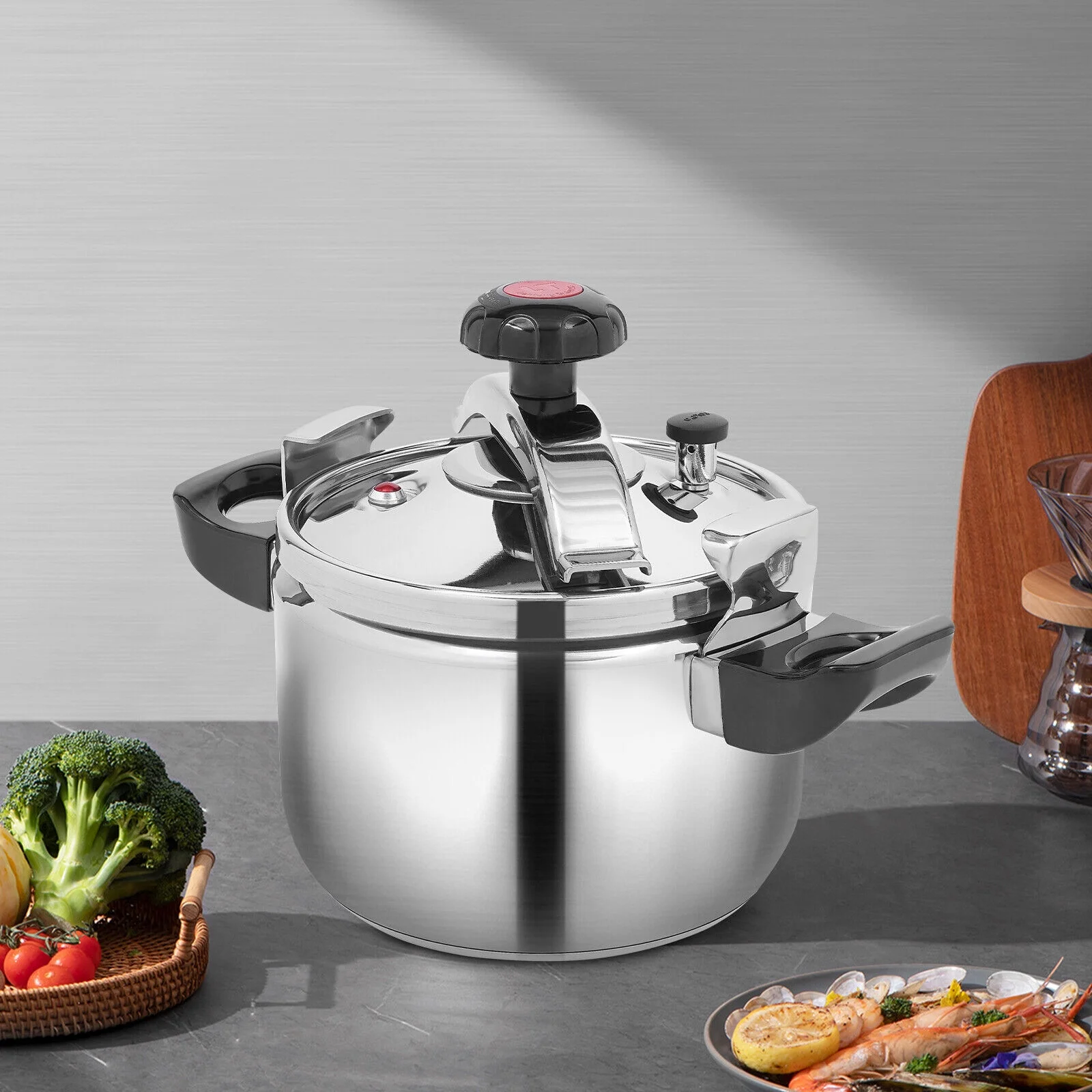 5L 60kpa Pressure Canner Cooker Stainless Steel Pressure Pot Kitchen Cookware