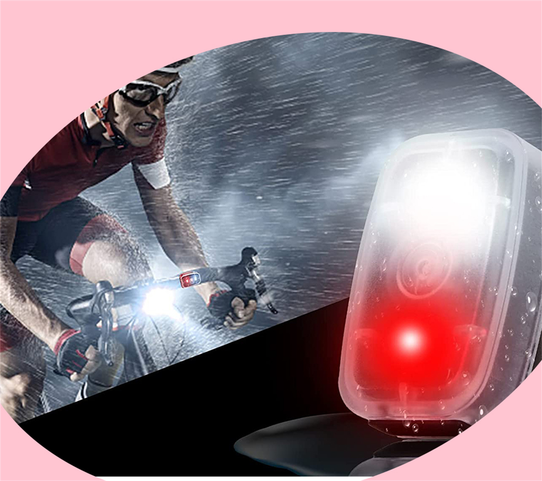 Rear Bike Light Rechargeable Clip on LED Running Light