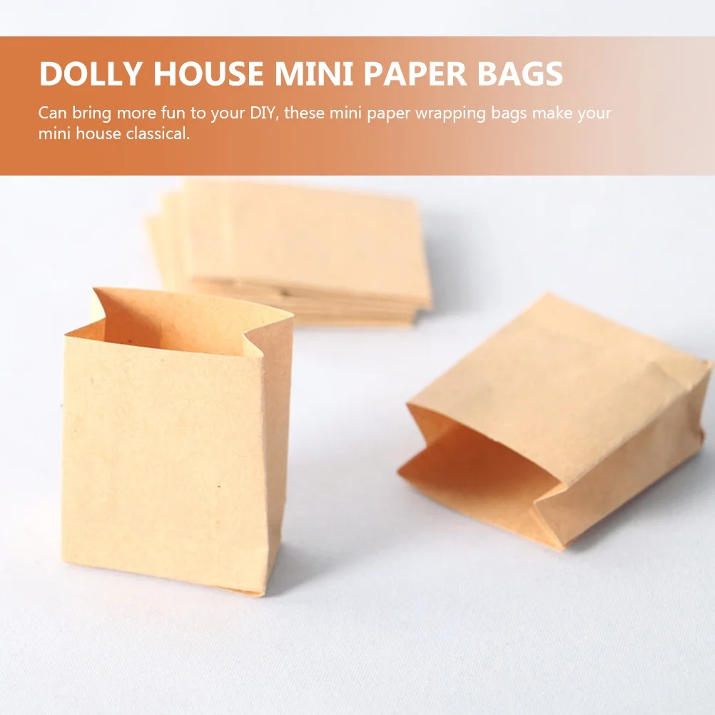 6 Pcs Home Accessories Carassosories Dollhouse Paper Bag Click and Carry Grocery Carrier Mini Cookie Decorating Kit Miniature Bags