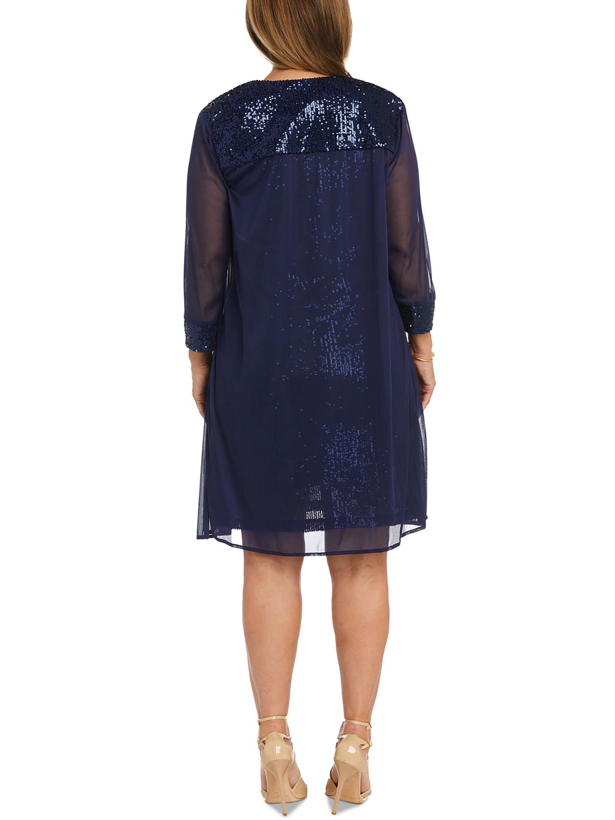 R&M Richards Womens Sequined 2PC Cocktail and Party Dress