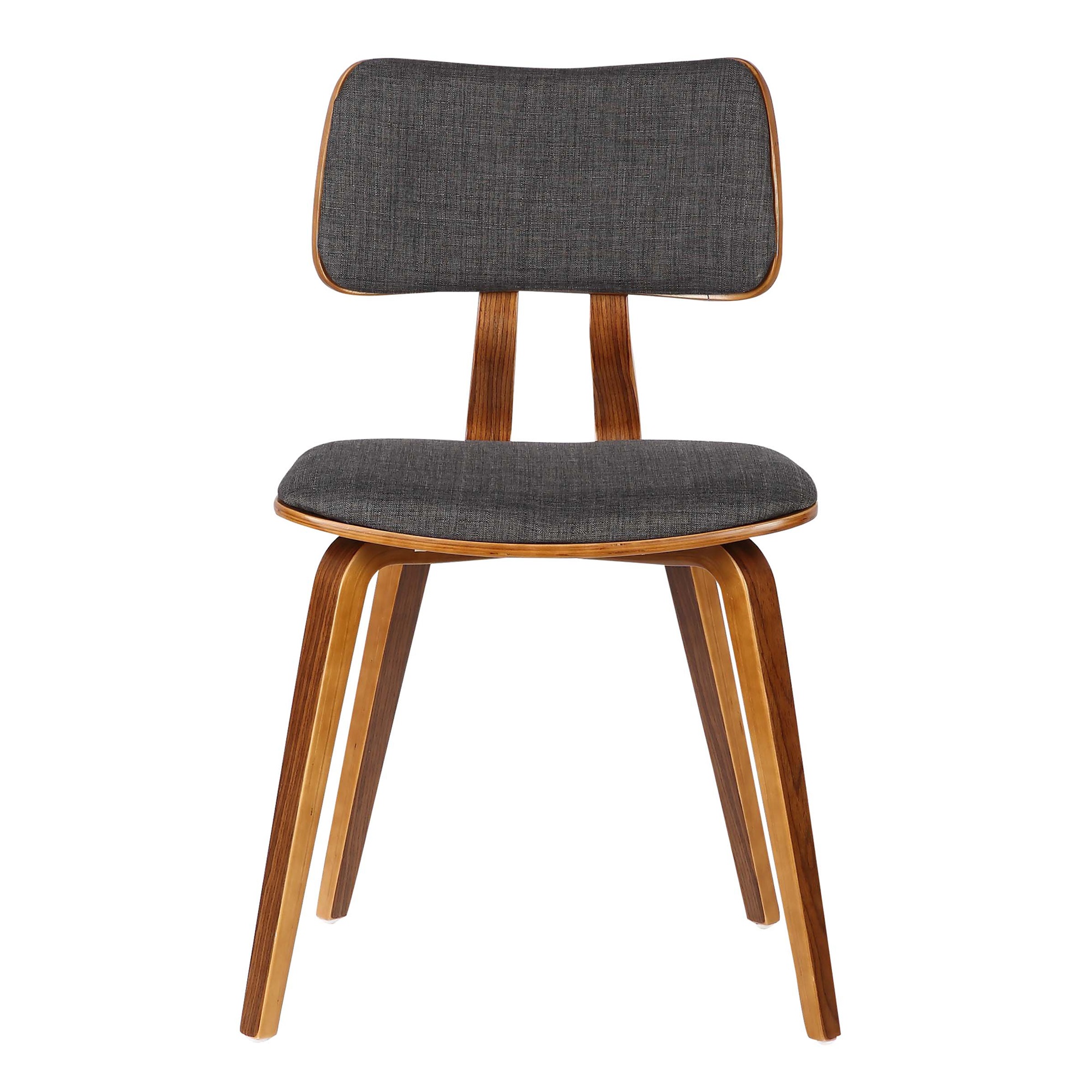 Ergode Jaguar Mid-Century Dining Chair in Walnut Wood and Charcoal Fabric