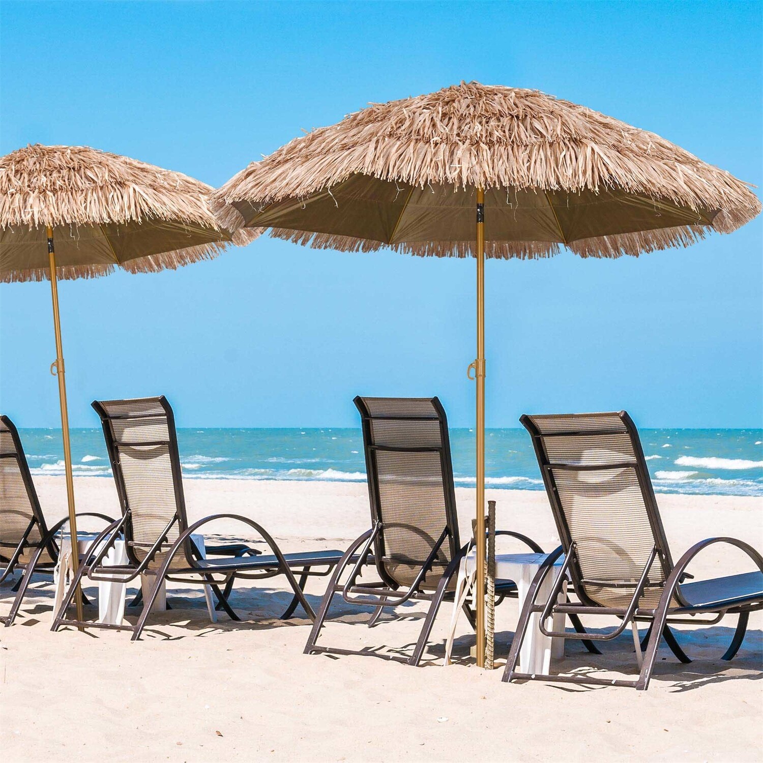 BESTCOSTY Sun Canopy Thatched Tiki Umbrella