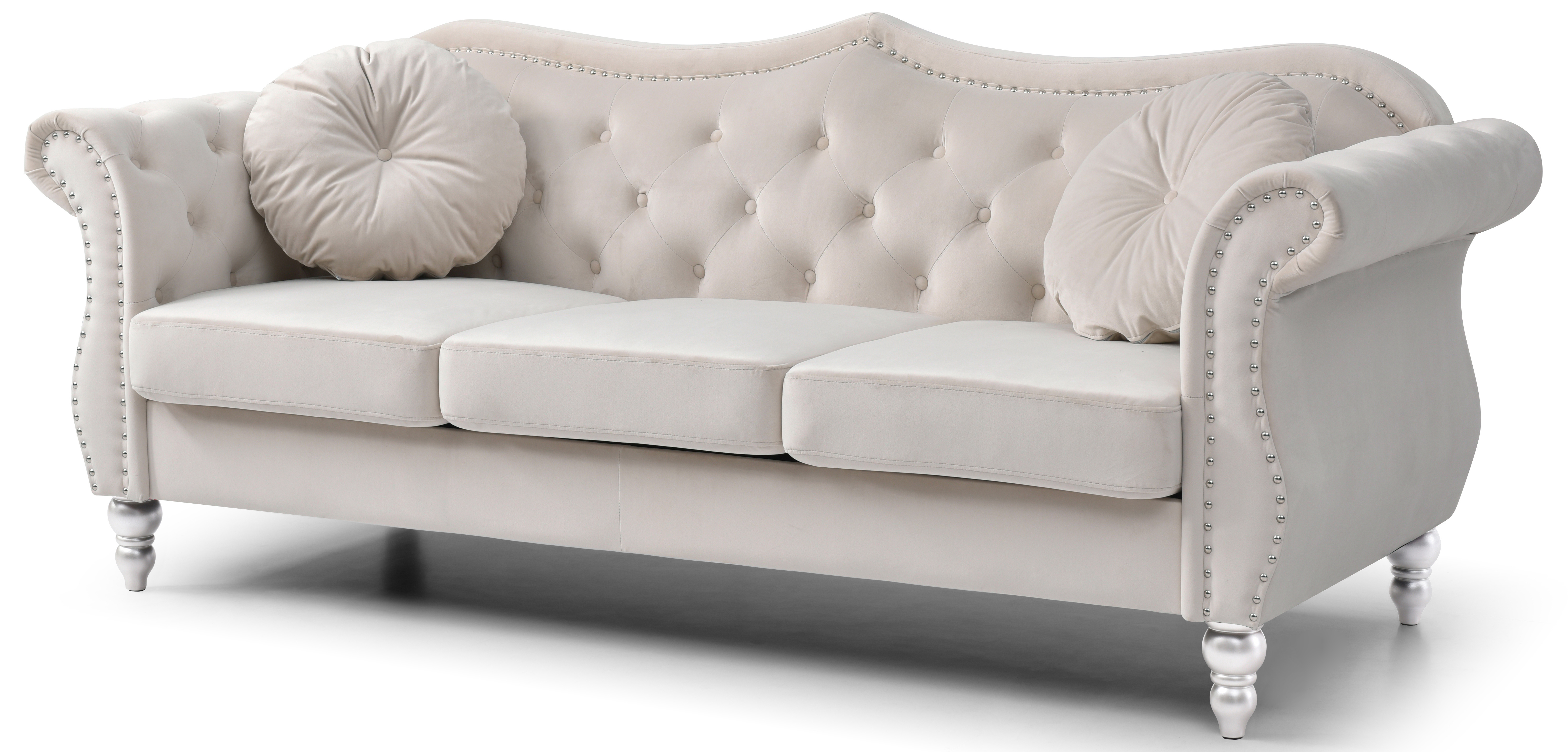 Hollywood Ivory Sofa - Luxurious Glam