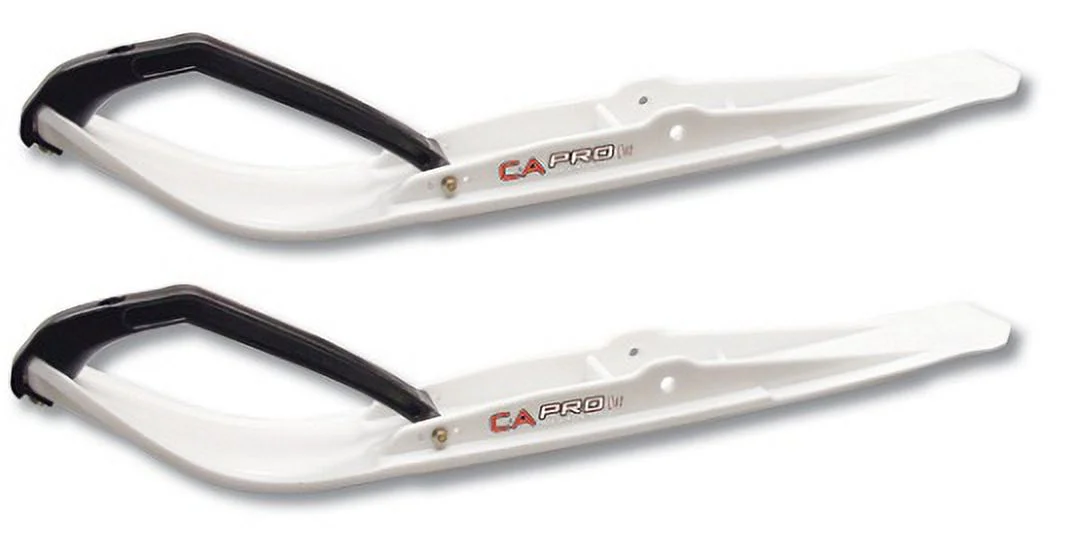 C&A Pro White Razor Snowmobile Skis w/ 10