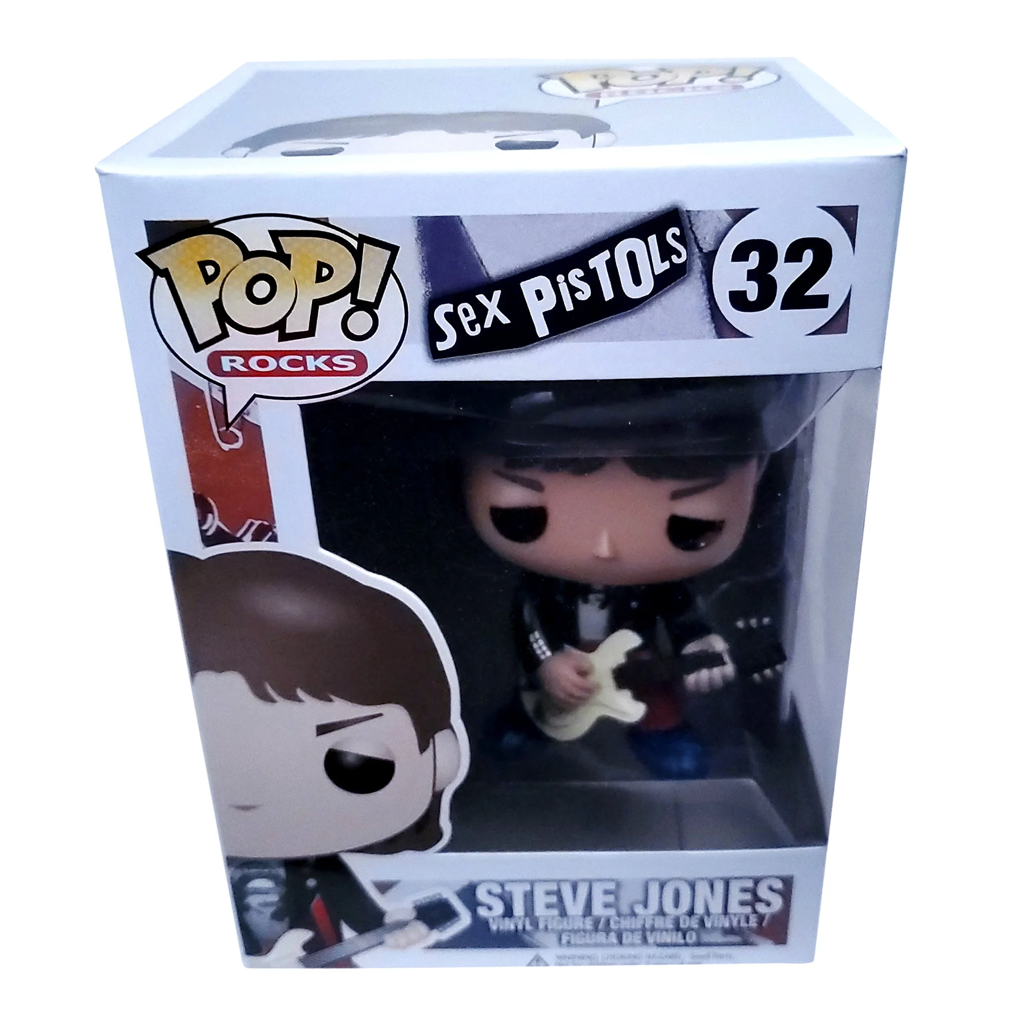 Sex Pistols Collectible 2012 Funko Pop! Rocks Steve Jones Figure #34 Stacks Case