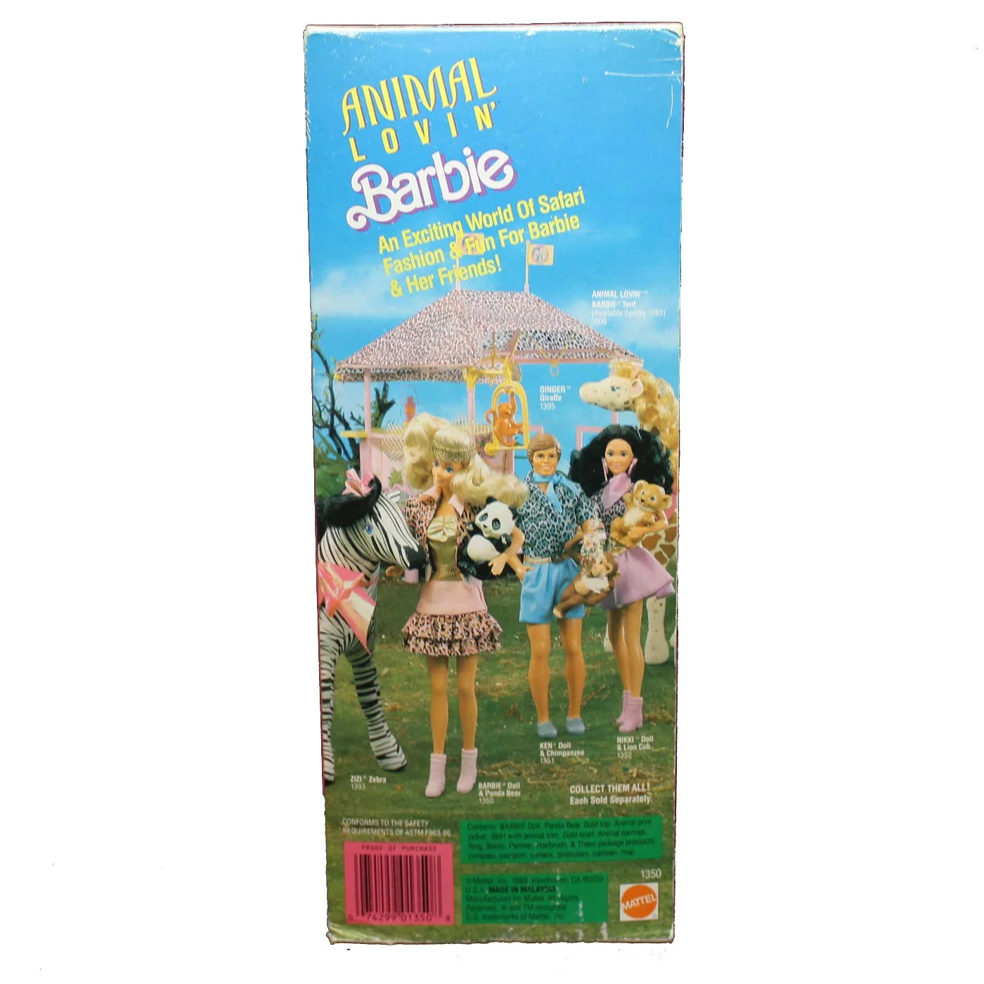 Animal Lovin' Barbie Doll with Panda 1988 Mattel 1350