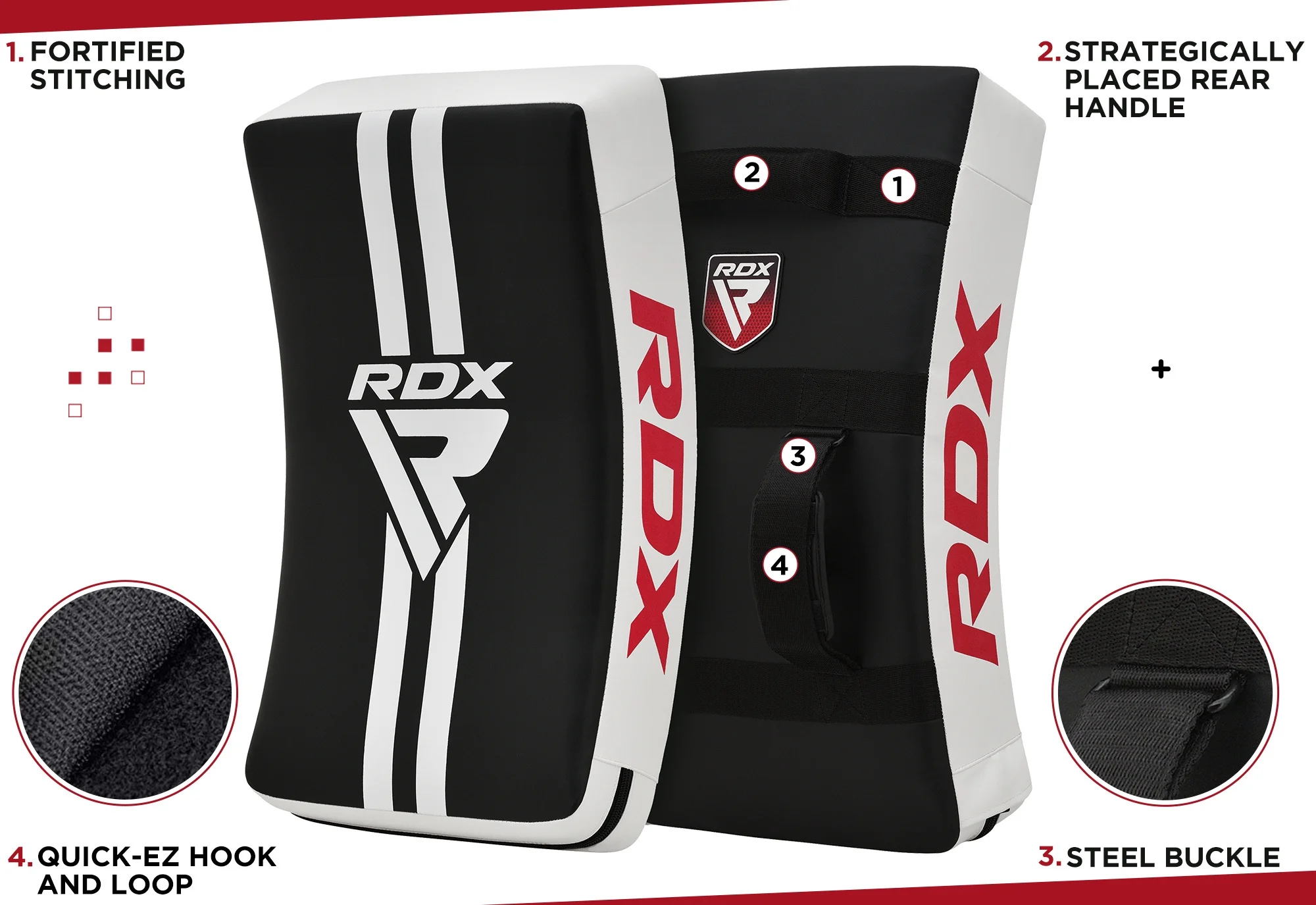 RDX Strike Shield for Kickboxing, Strike and Kicking pad, Muay Thai Boxing, MMA Training White (One pad only)