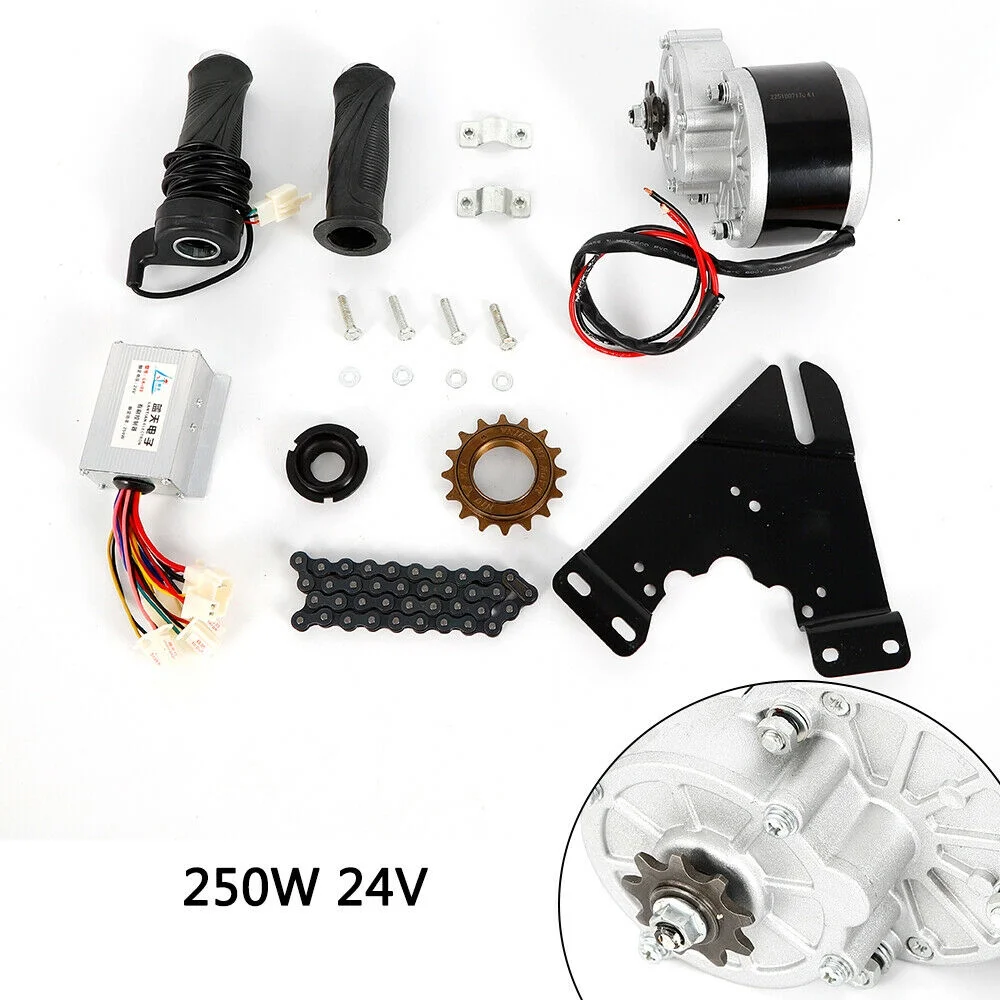 24V 250W Electric Bicycle Motor Kit, E-Bike Conversion Kit w/Motor Controller for 16