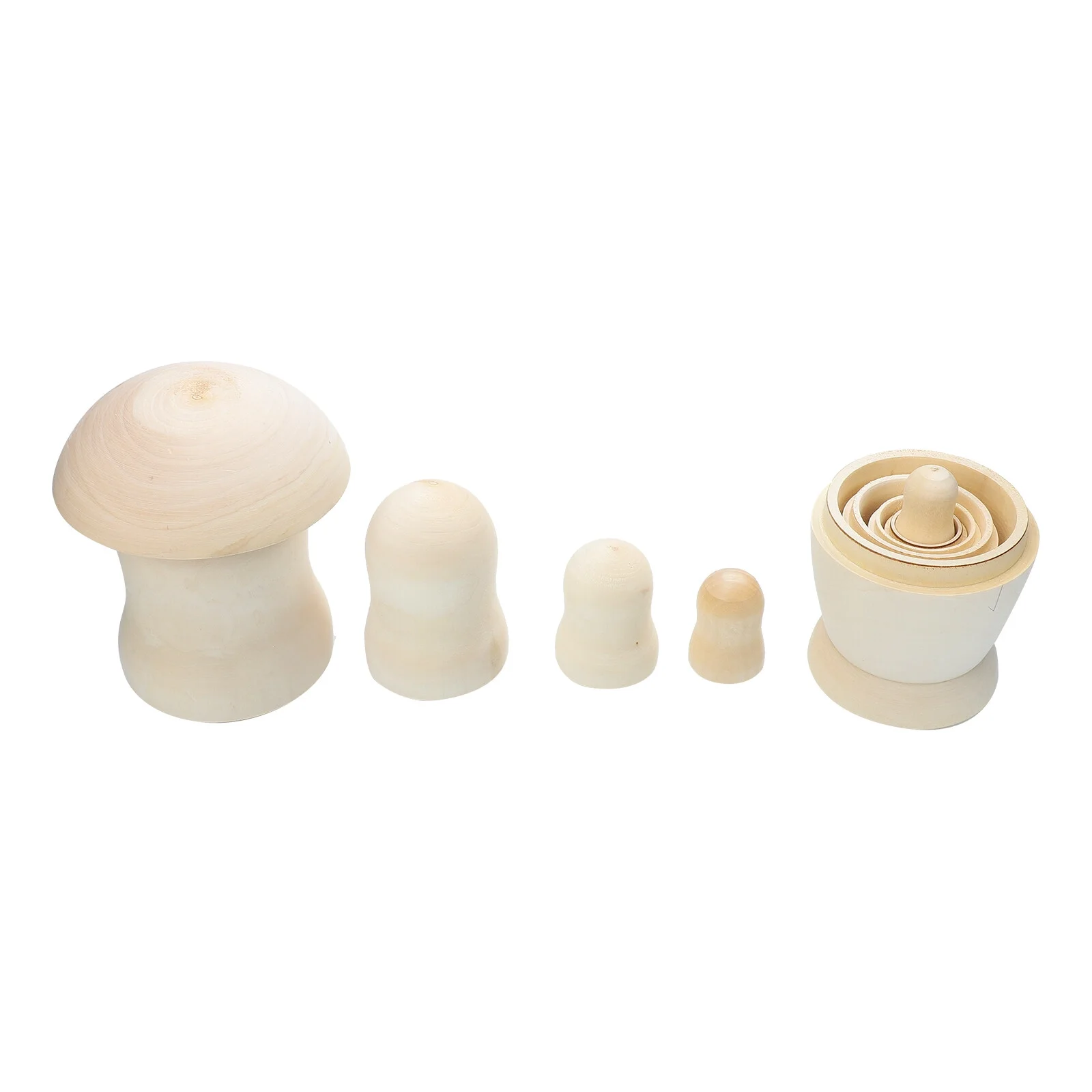 NUOLUX 1 Set DIY Painting Russian Matryoshka Dolls Unpainted Nesting Dolls Handmade Craft Gift