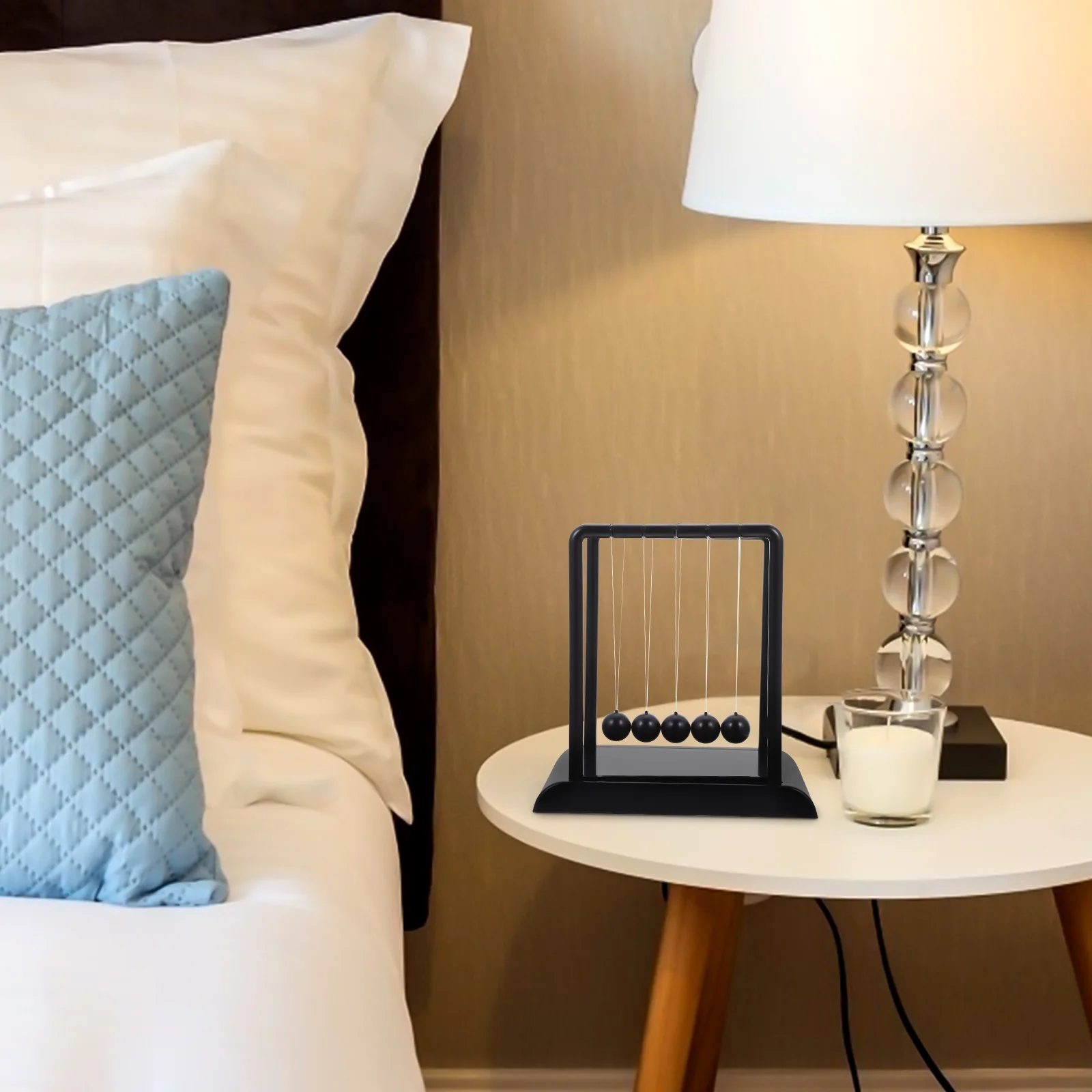 Newtons Cradle Pendulum Balls: Steel Science Physics Gadget Desk Toys Accessories for Physics Teaching Tools