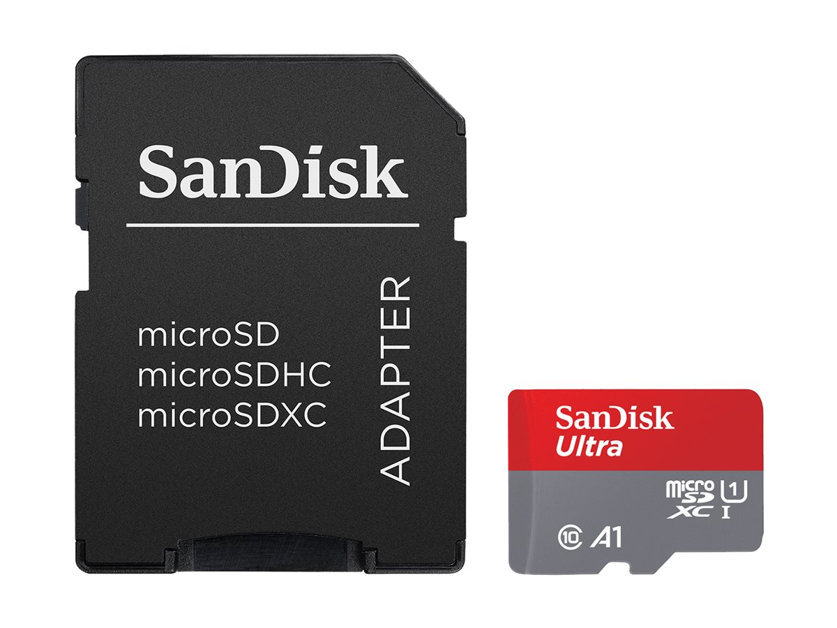 SanDisk 256GB Ultra microSDXC UHS-I Memory Card with SD Adapter (Up to 150 MB/s) - SDSQUAC-256G-GN6MA