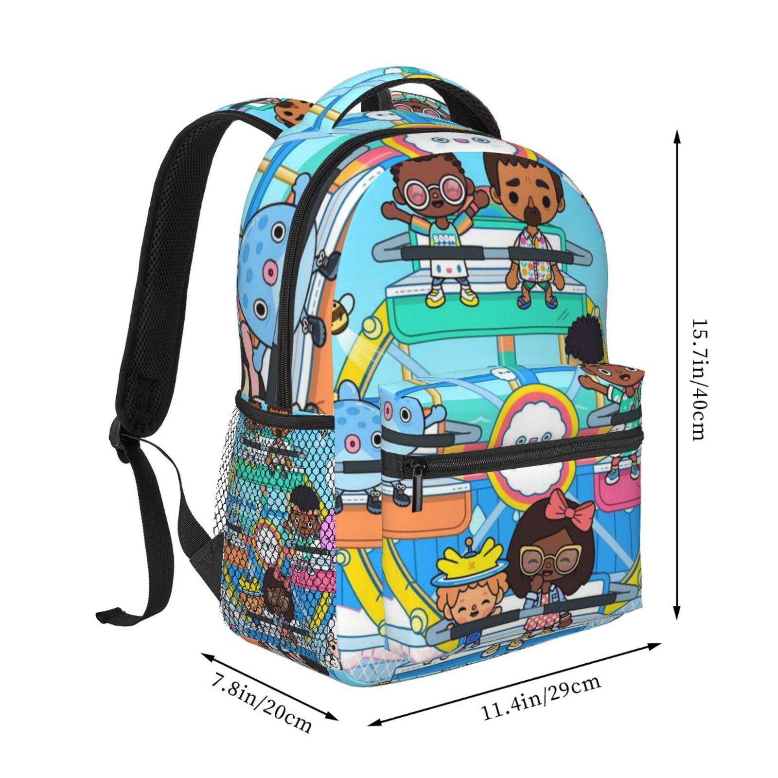 Toca Boca Backpack Notebook Laptop Bags Daypack Large Capacity Multipurpose Backpacks Lightweight Satchel Rucksack For Adult Boys Girls Kids