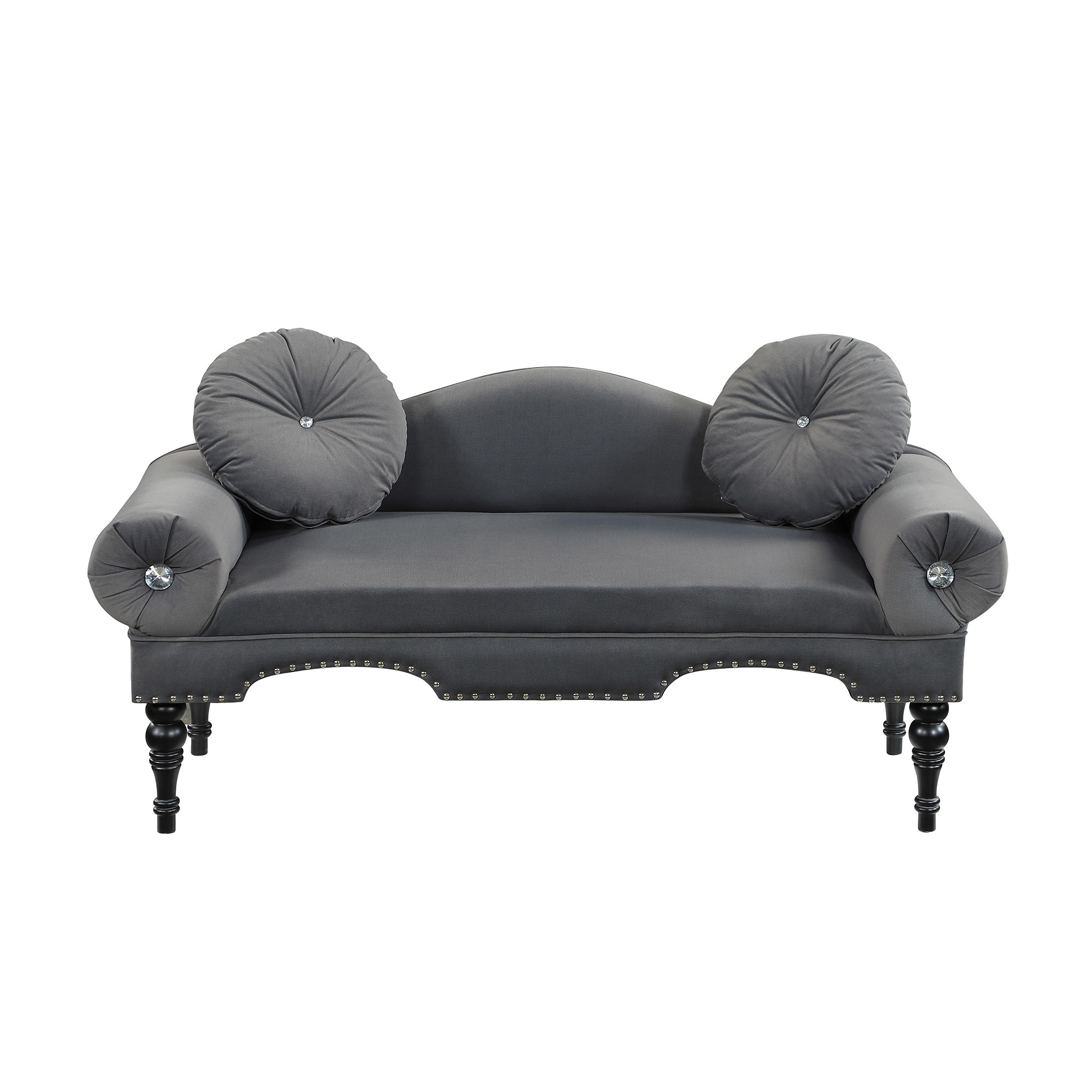 Luxurious Velvet Loveseat Sofa with Nail Head Trimming - 54.02 - Transform Your Space