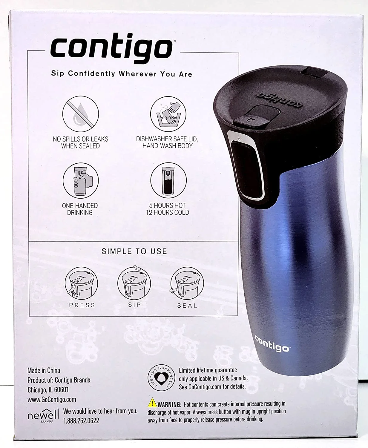Contigo West Loop 14 Oz. Travel Mug, 2 pk. Vervain and Stainless Stee
