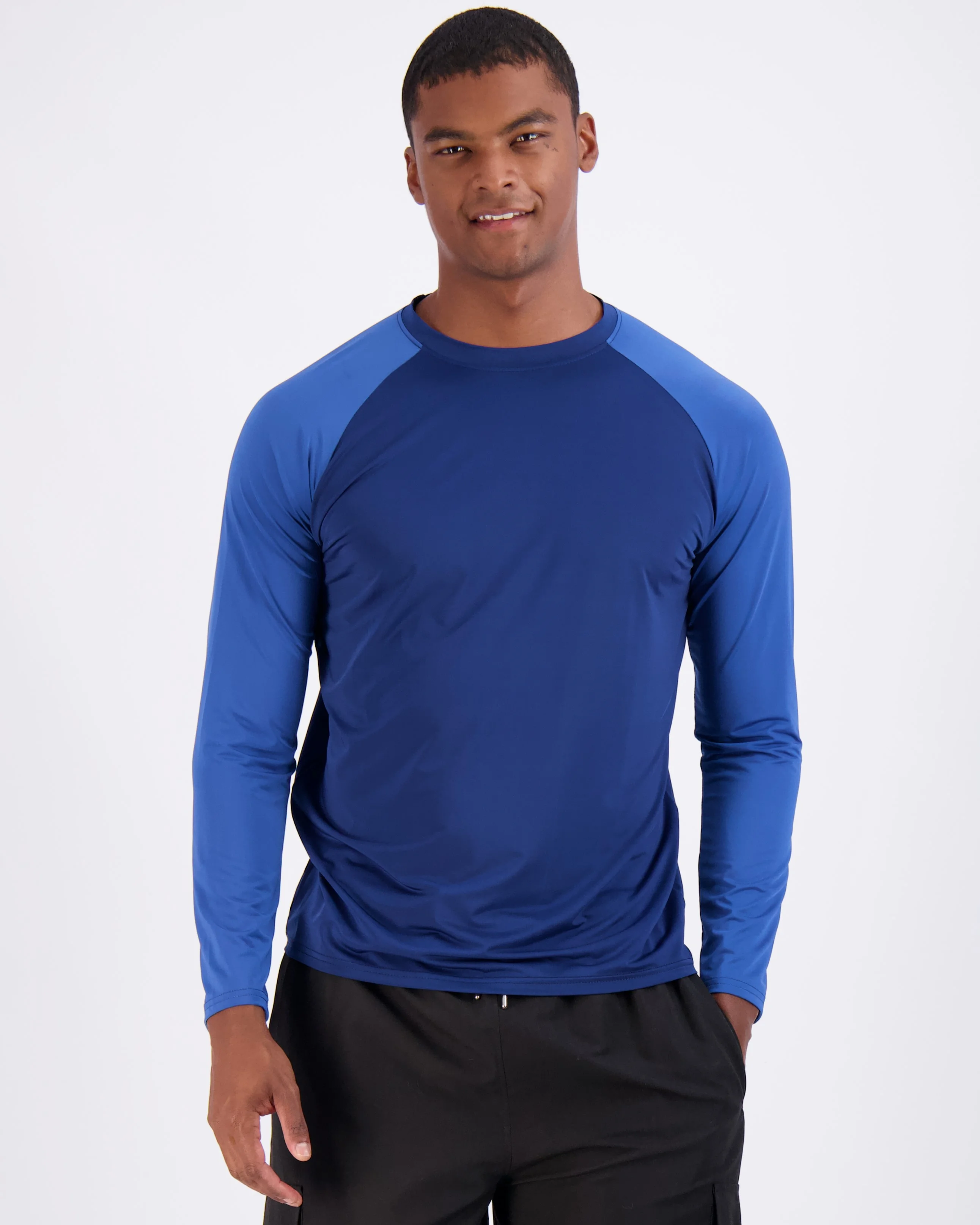 Real Essentials 4 Pack: Mens Long Sleeve Rash Guard Shirt Swimwear UPF 50+ Sun Protection Surf Top (Available in Big & Tall)