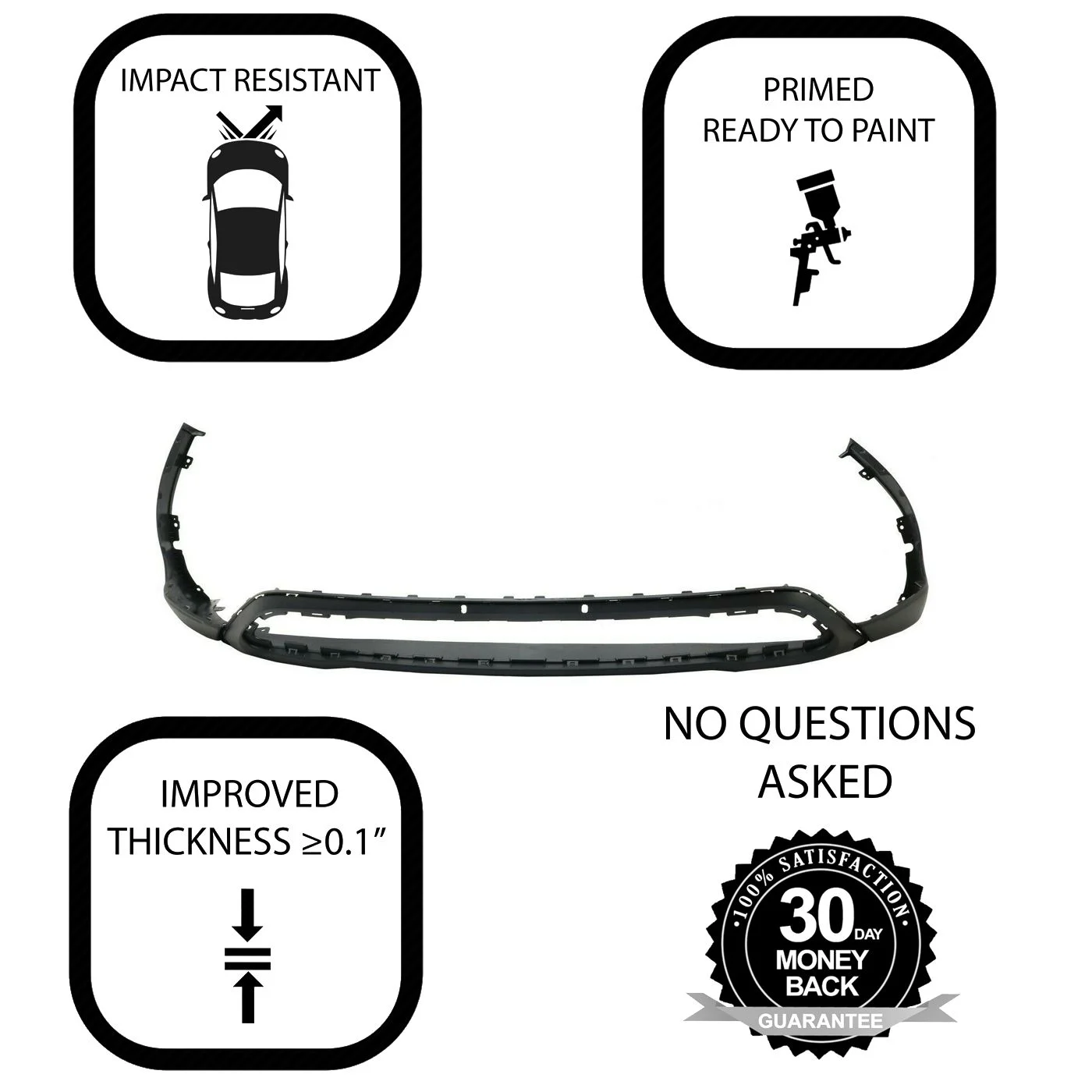 Primed Front Bumper Cover for 2017-2019 Hyundai Santa Fe/XL HY1015107C CAPA