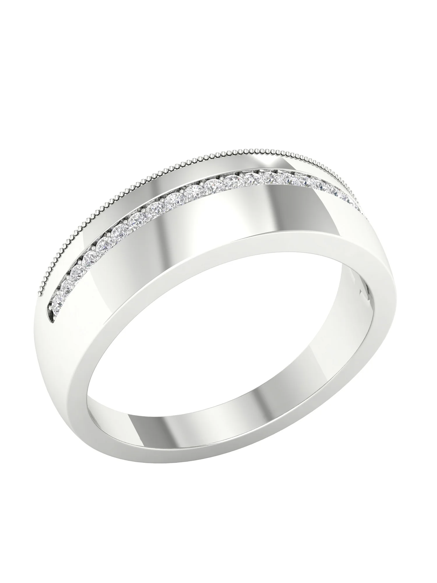 Imperial 1/6Ct TDW Diamond 10k White Gold Mens Band (H-I, I2)