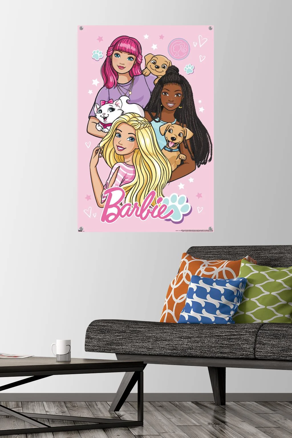 Mattel Barbie - Cute Wall Poster with Pushpins, 22.375