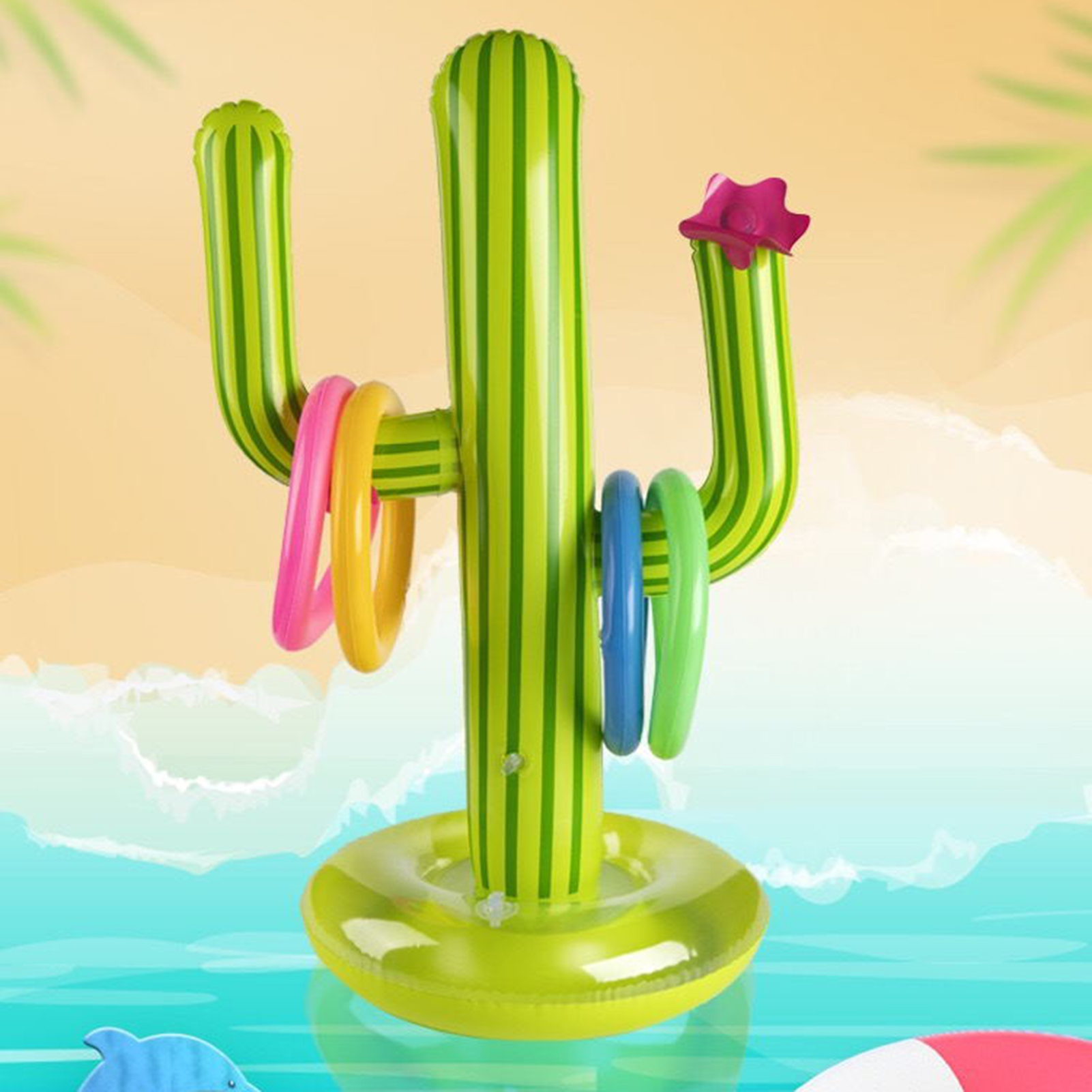 Eco-friendly Inflatable Cactus Toy Set - PVC - Inflatable Pool Float Toys - Perfect for Summer - Set of 1