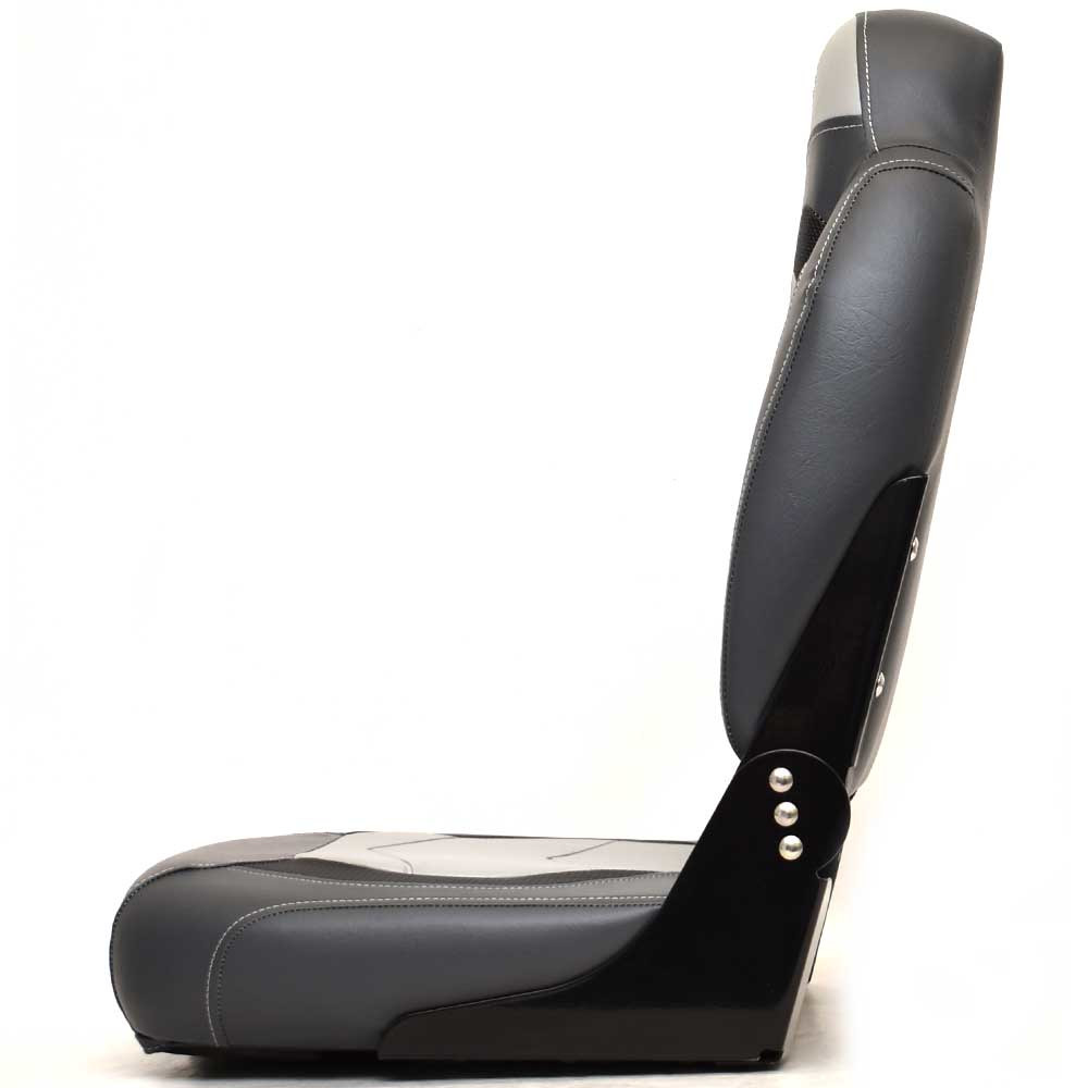 Lowe Boat Folding Fishing Seat 2335822 | 17 1/2 x 25 Inch Black Gray