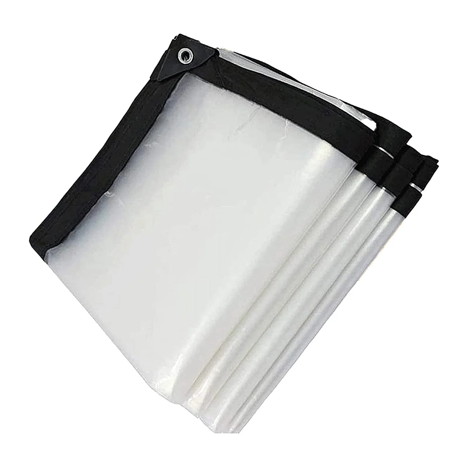 Gaiseeis 7x7 Ft Heavy Duty Waterproof PVC Transparent Tarpaulin, Poly Clear Vinyl Tarp Cover,Clear Awning Canopy Patio Enclosure, Insulation Soft Glass Tarpaulin as shown