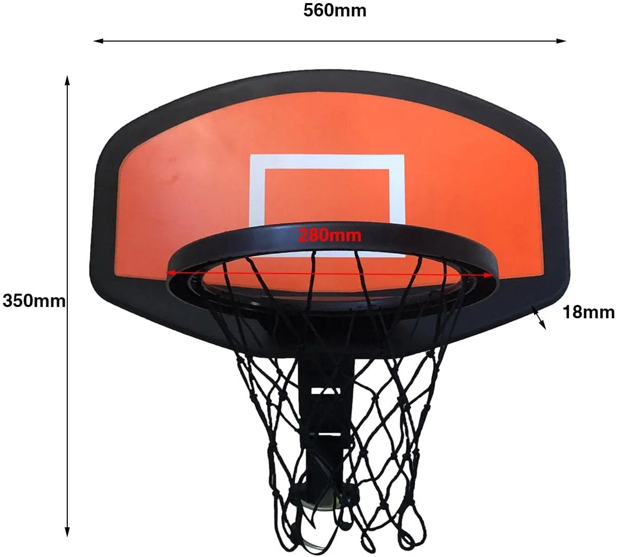 Basketball Hoop for Trampoline Basketball Backboard Toy Outdoor Sports Basketball Frame Trampoline Attachment for Curved Pole Outside Garden