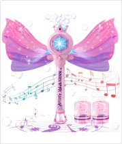 WLHONG Bubble Wands for Kids,Light Up with Music Automatic Bubble Machine Blower,Prevent Leakage Handheld Bubble Maker Toy for Outdoor Party Birthday Toys