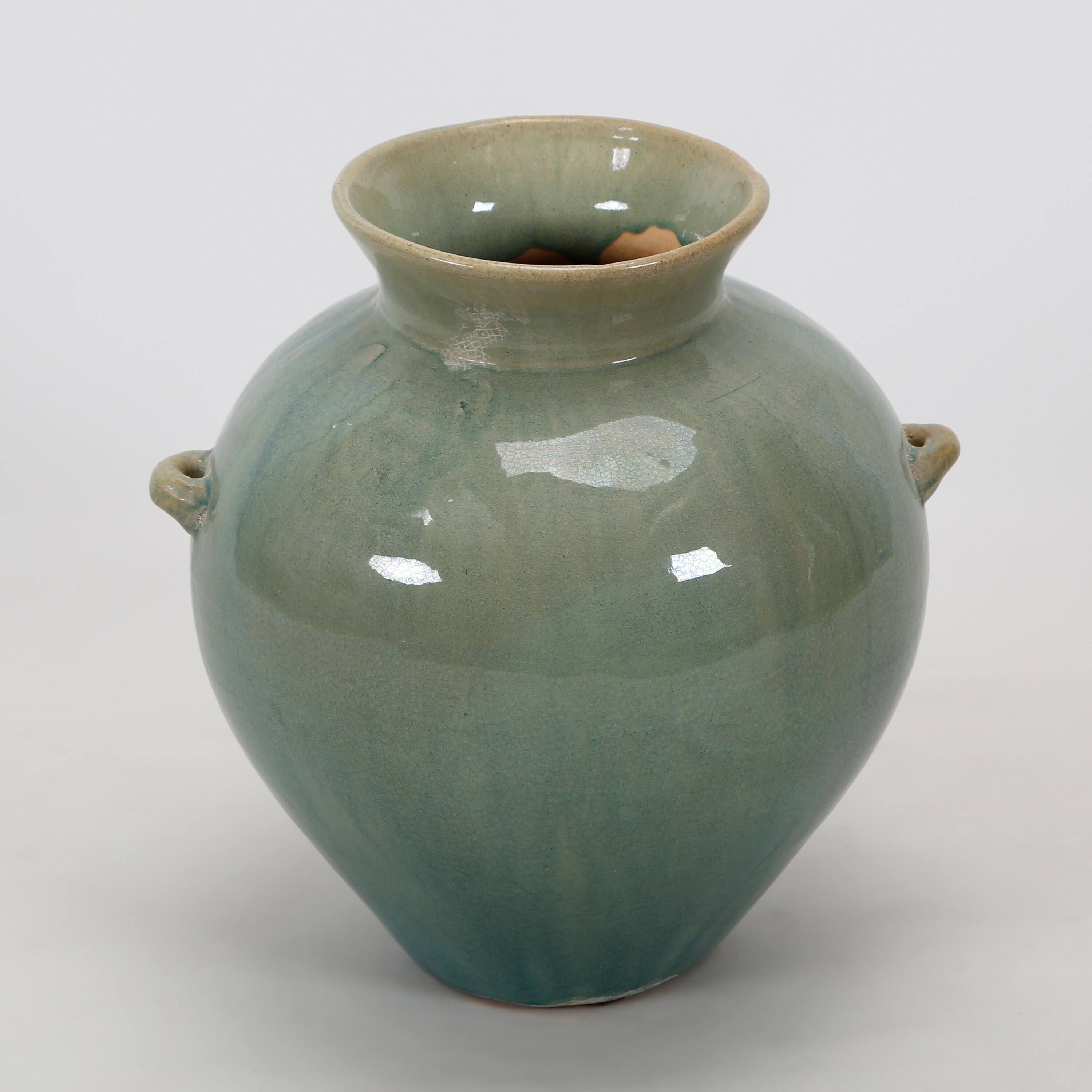 Artissance  10.2 in. H Round Green Porcelain Vintage Style Water Jar