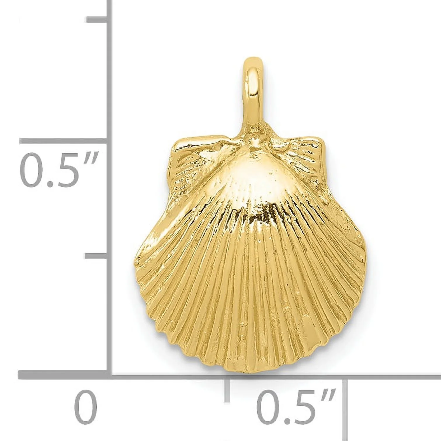 Saris and Things 10K Yellow Gold Seashell Pendant