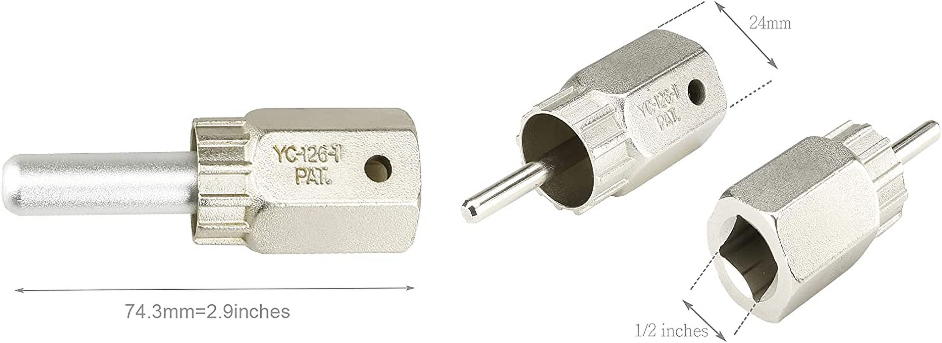 BIKEHAND Bike Bicycle Compatible with Shimano HG & Sram Gear Cassette Install Removal Tool - Lockring Tool - Mountain, MTB or Road Bike Sprocket or Freewheel