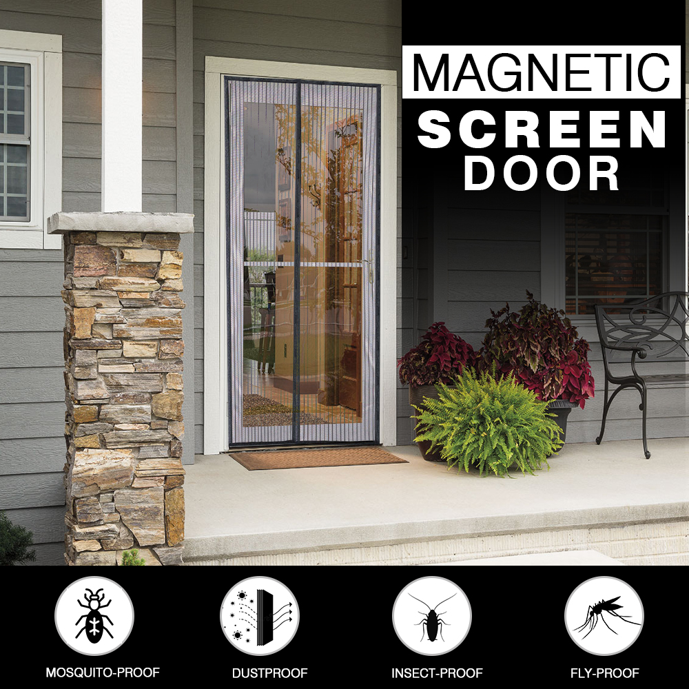 WYZworks 4 Pack Black Hands Free Auto Mesh Screen Net Anti Bug Fly with magnets no box