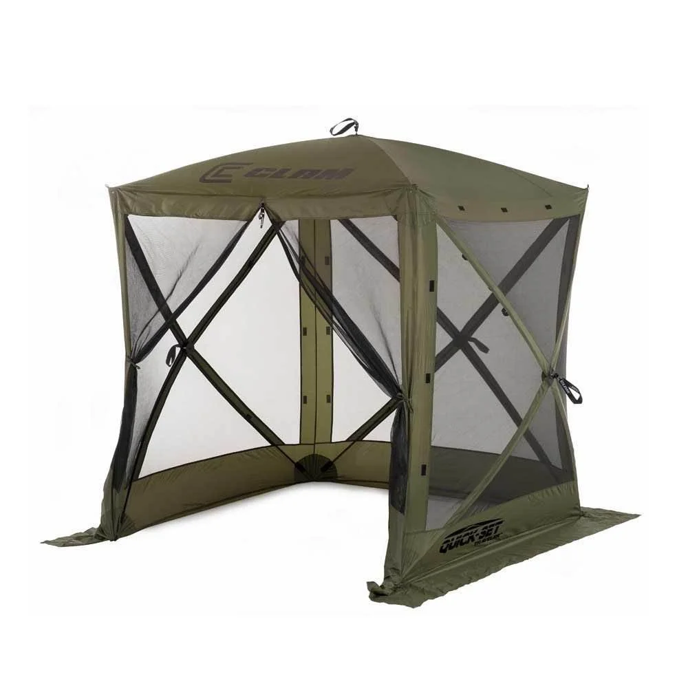 Clam Corporation 6' x 6' Pop-up Green Square Gazebo (2 Pack)