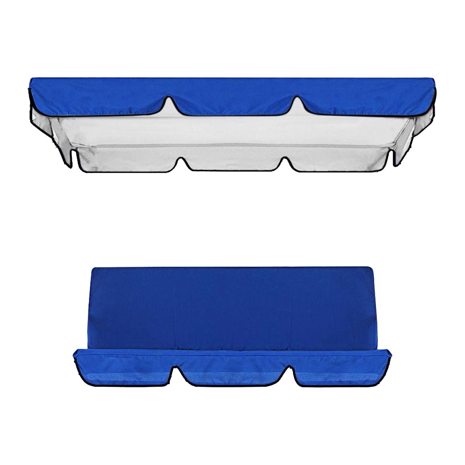 Patio Swing Cushion Set Replacement Canopy Swing Seat for 3 Seater Swing Chairs, Outside Furniture Accessories , Blue