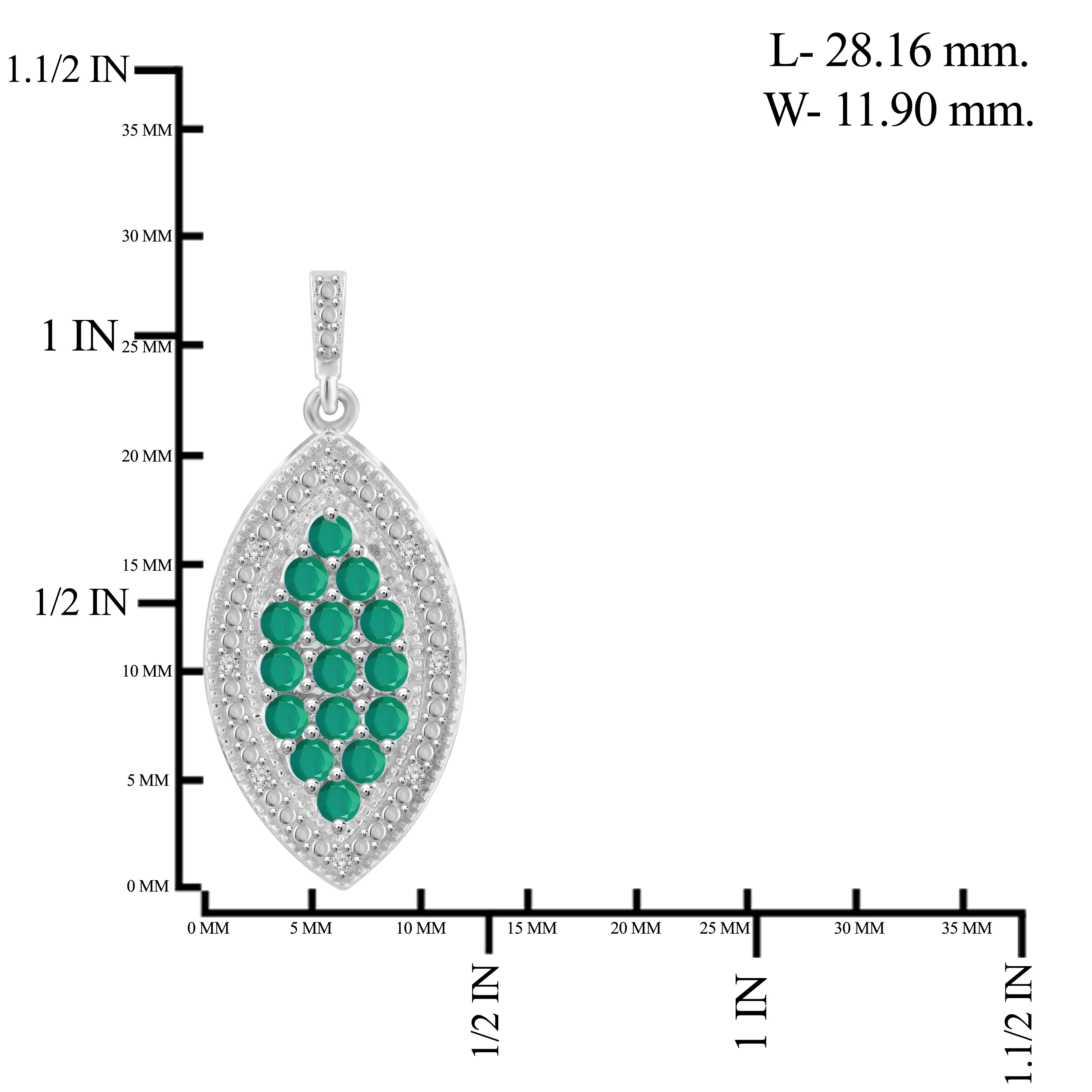 4.00 Carat T.G.W. Emerald And White Diamond Accent Sterling Silver 3-Piece Marquise Jewelry Set