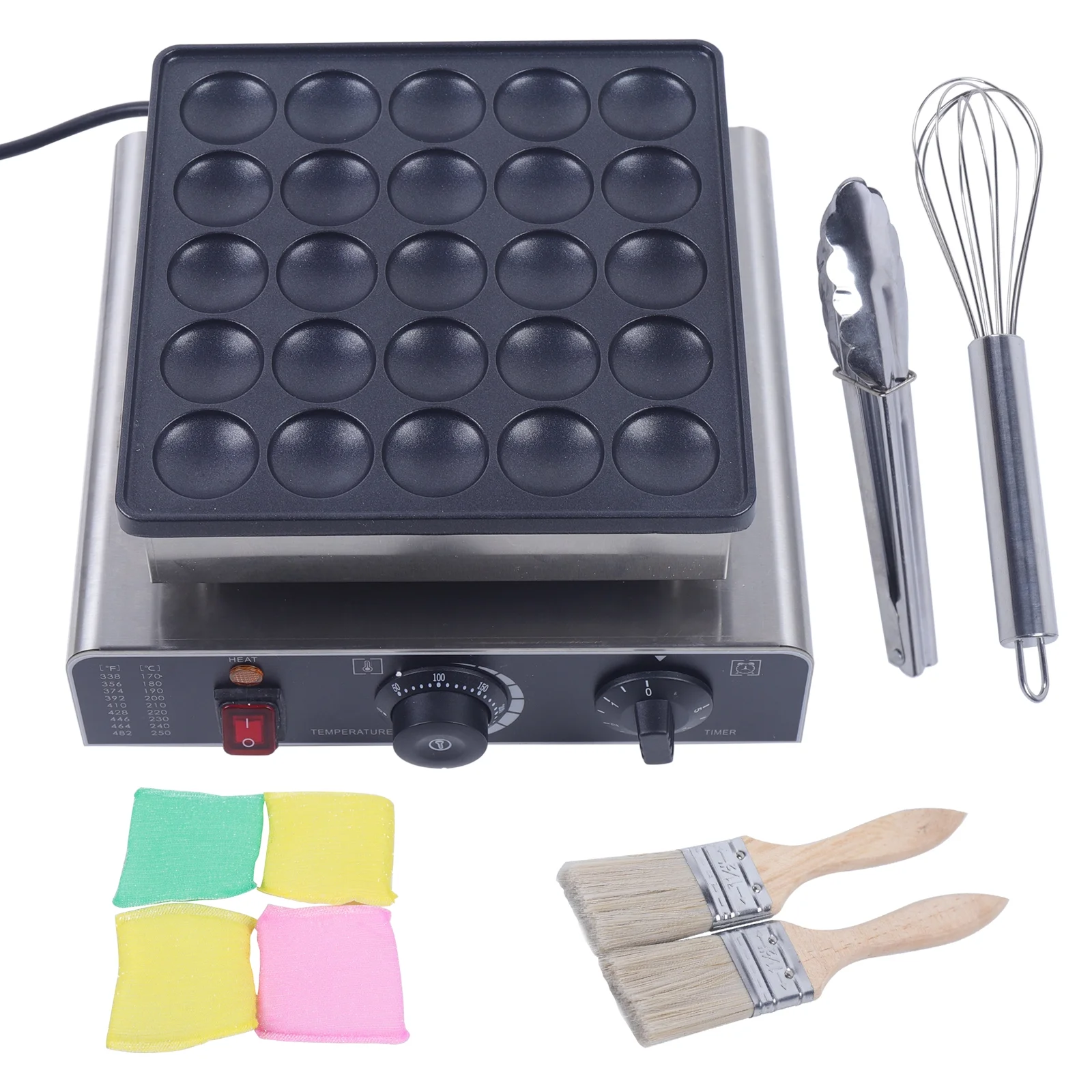 TFCFL 25pcs Muffin Maker 110V 800W Nonstick Electric Iron Mini Pancake Maker Baker Machine Commercial Waffle Maker