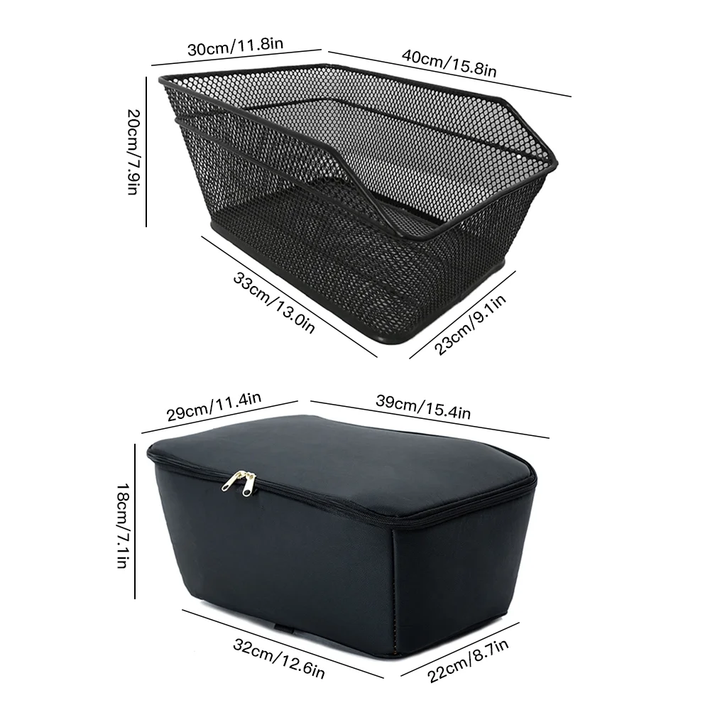 Arealer Bicycle basket,Bike With Waterproof Rainproof Cover Rear Bike Metal Wire Bike Rear Mount With Rainproof Bike Waterproof With Cover Rainproof Bike Liner With Cover And Mewmewcat Funien