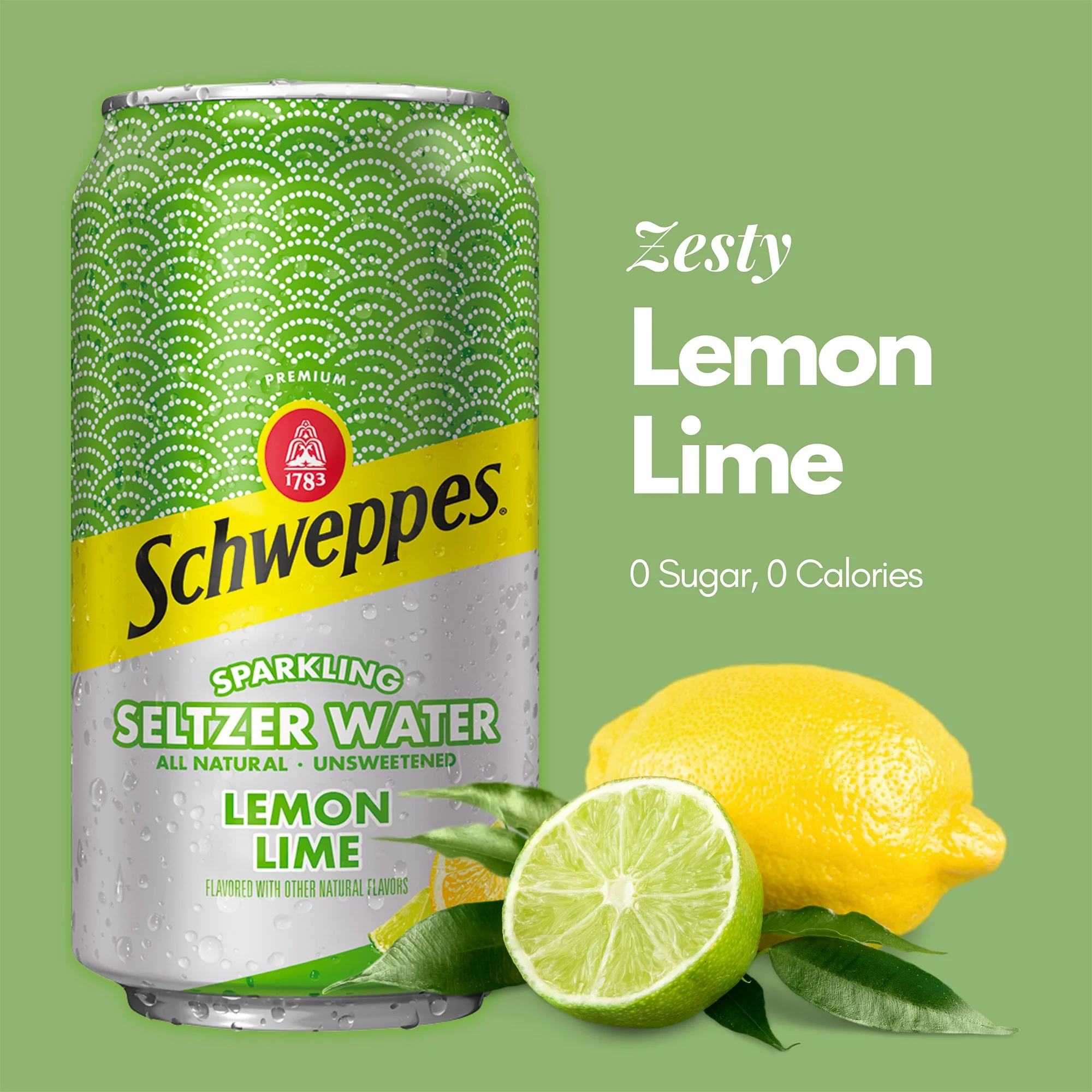 Schweppes Lemon Lime Sparkling Water - 24, 12oz cans - Refreshing and Crisp Lemon Lime Flavor - Perfect Alone or Mixed - 24 Pack