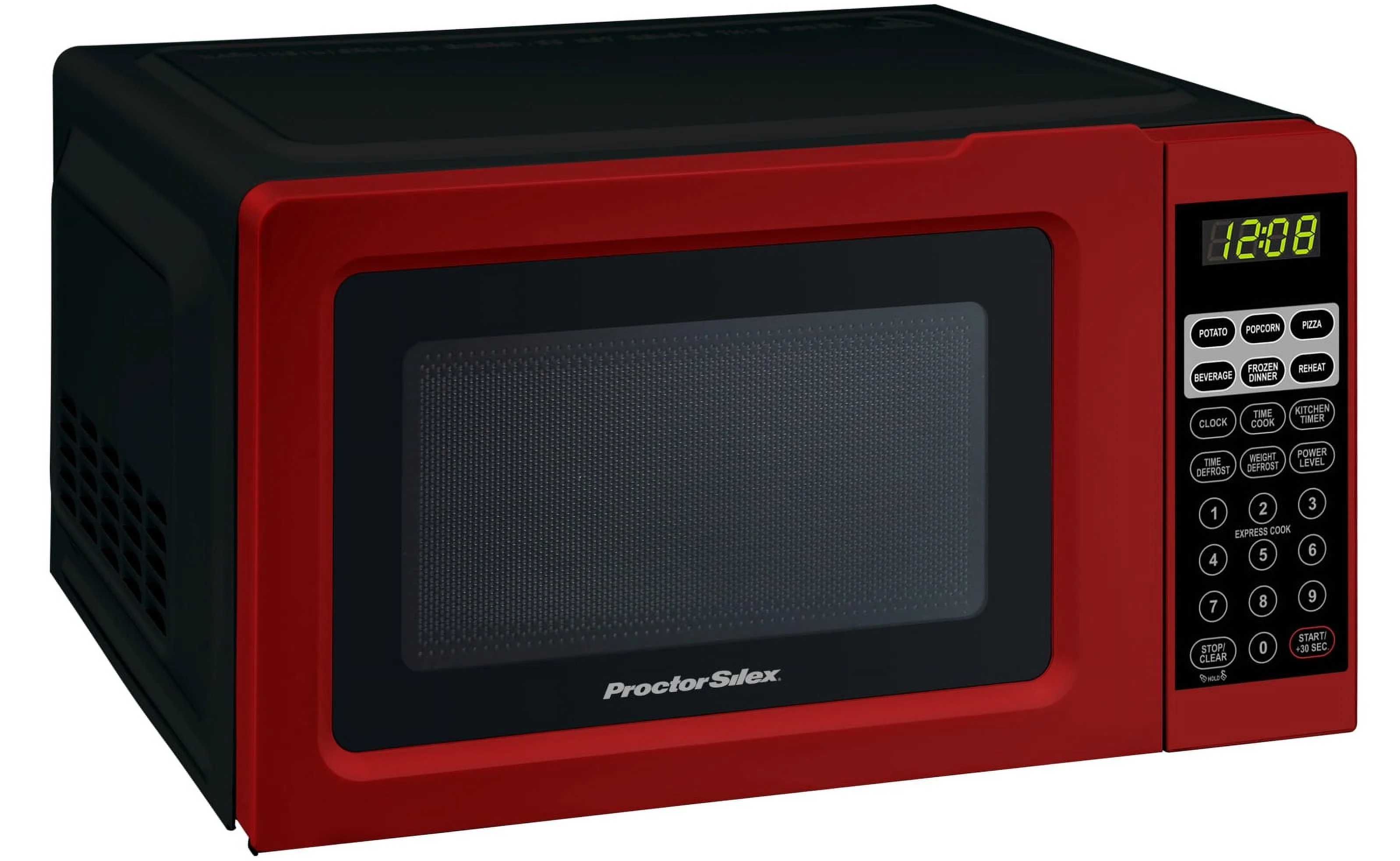 Proctor Silex 0.7 Cu ft Red Digital Microwave Oven