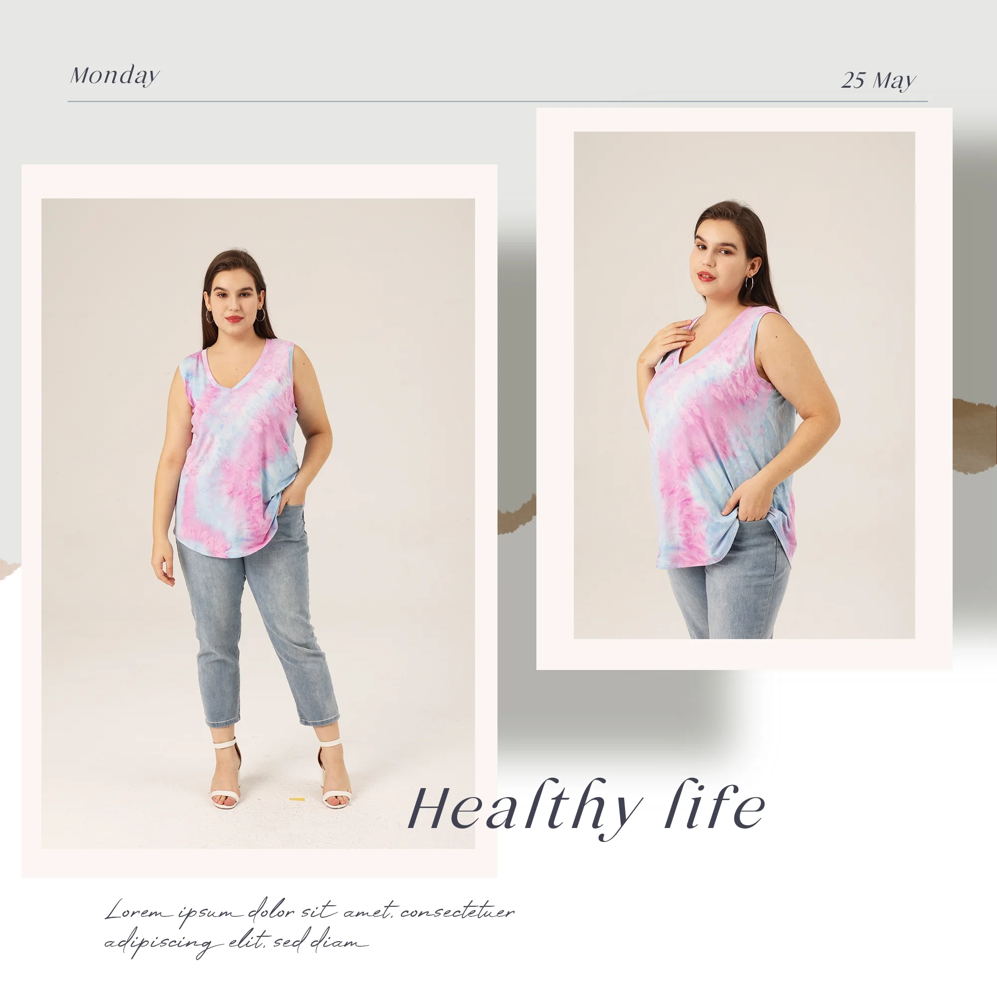 TIYOMI Womens Plus Size Tank Tops X Sleeveless Summer Camisole Beach V Neck Casual Sexy Cami Loose Fits Vest Tie Dye/Solid Color/Leopard/Floral/Camo/Stripe/Star (XL-5XL)