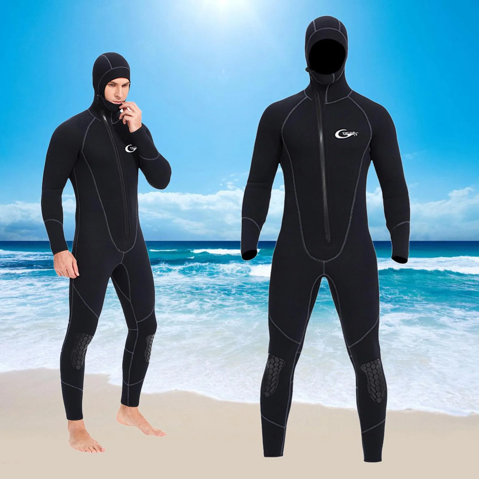 3mm Neoprene Wetsuit, Front Zip Full Body Diving Suit, Wet Suit for Men Women Snorkeling Scuba Diving Swimming Surfing XXL