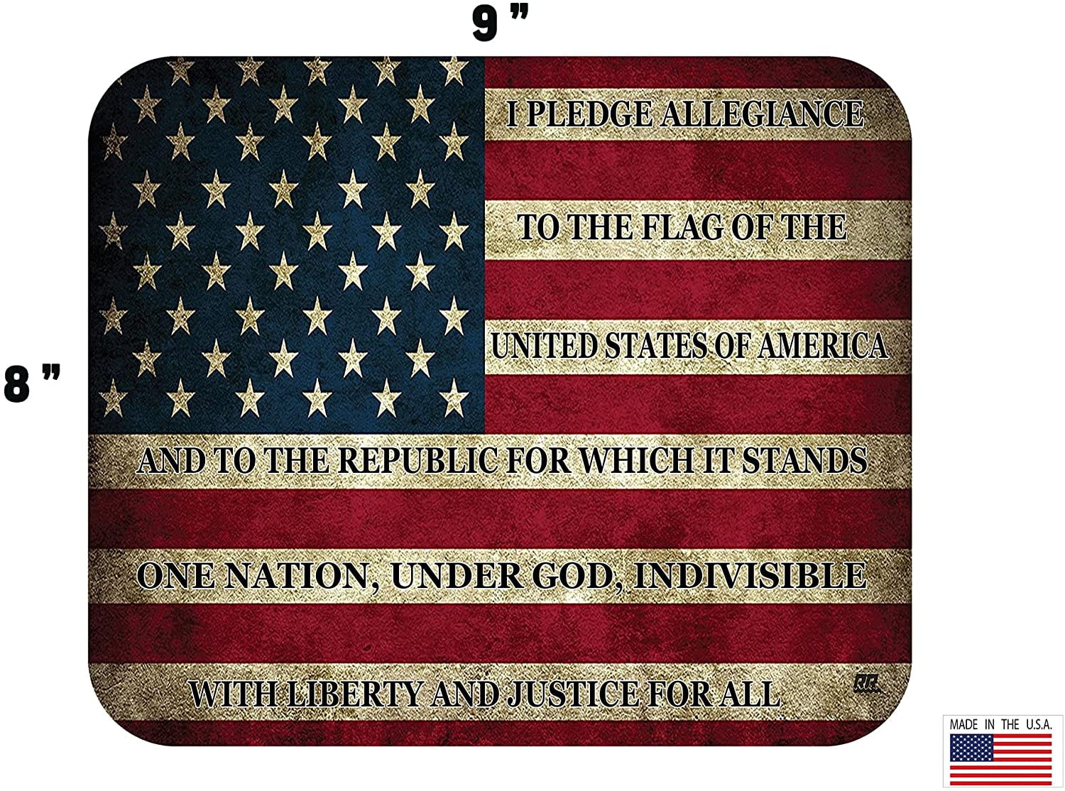 Rogue River Tactical Patriotic Pledge of Allegiance USA Flag Mouse Pad for Laptop, PC, Gaming Home or Office