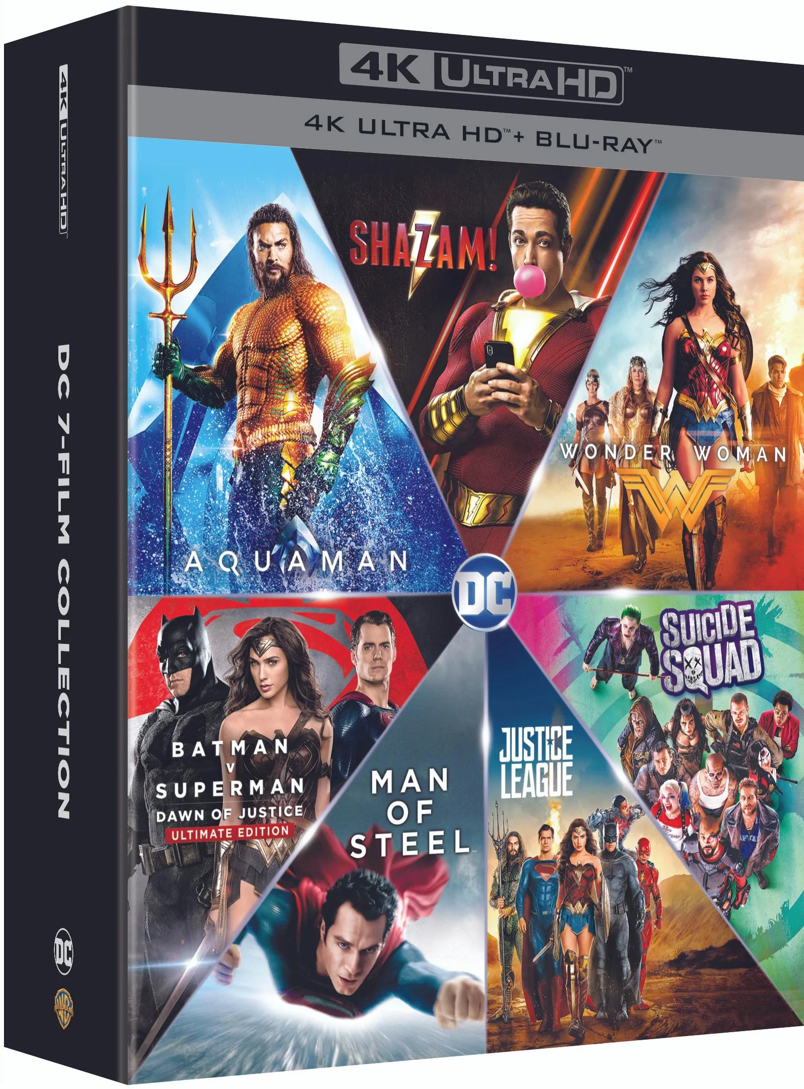 DC 7-Film Collection (Aquaman / Shazam / Wonder Woman / Batman vs Superman: Dawn Of Justice / Man Of Steel / Justice League / Suicide Squad) (4K Ultra HD)