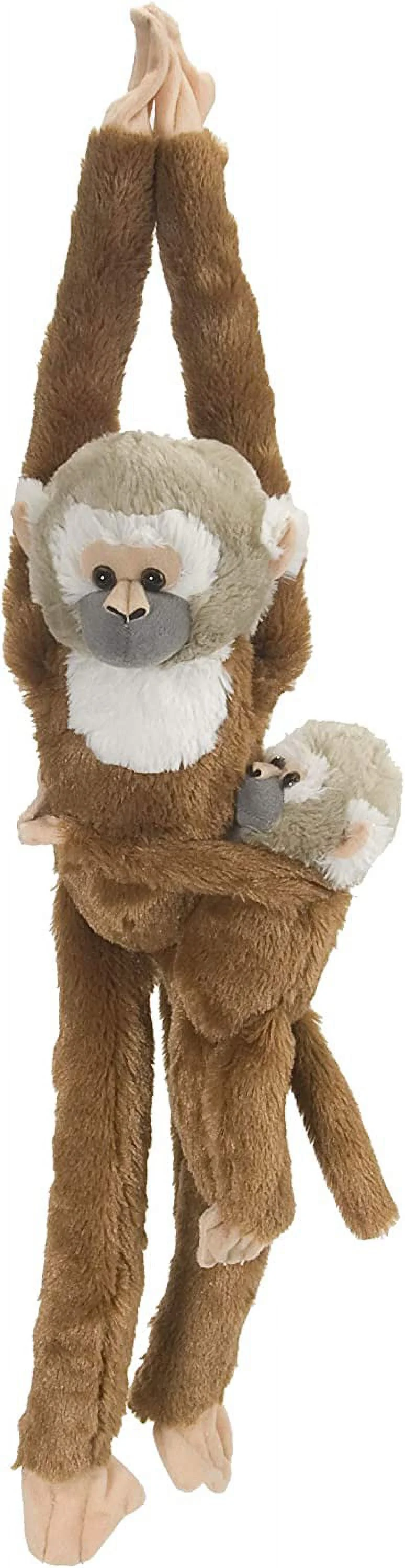 Wild Republic Squirrel Monkey w/baby Plush, Monkey Stuffed Animal, Plush Toy, Gifts for Kids, Hanging 20 Inches