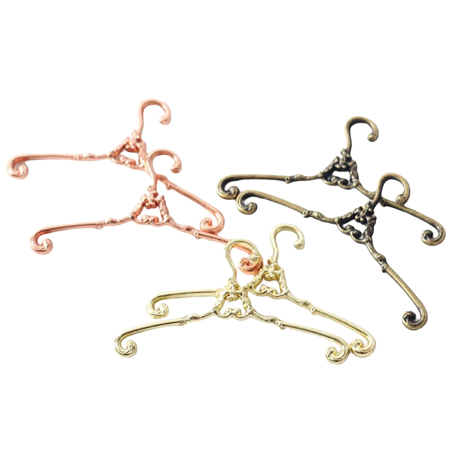 6Pcs 1:12 Scale Dollhouse Hangers, Kids Pretend Play Toy Retro Dollhouse Accessories Dollhouse Playset for Micro Landscape Drama Decoration