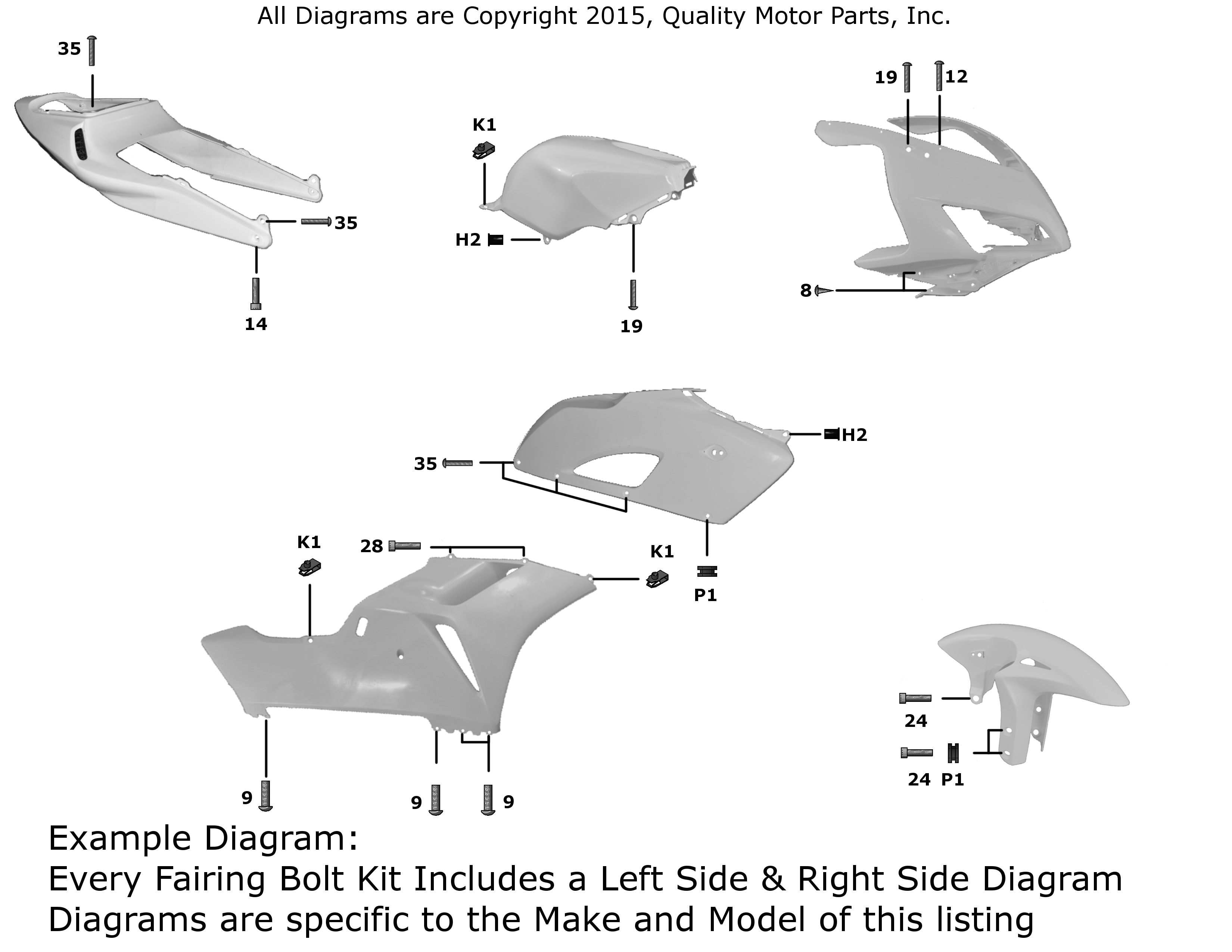 Bike Boltz Complete Fairing Bolt Kit for Yamaha YZF-R6 2001 - 2002 Body Screws Fasteners