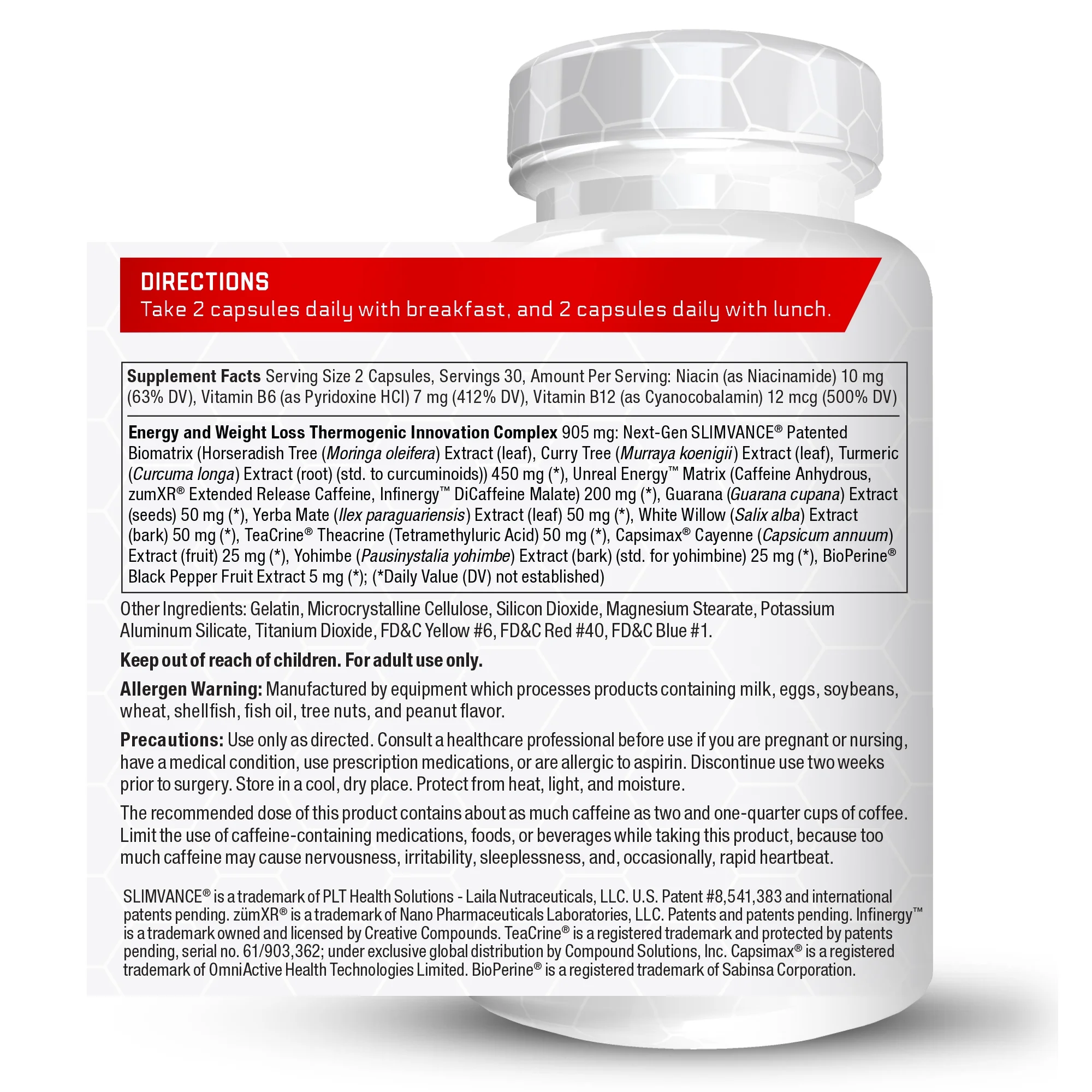 Force Factor LeanFire with Next-Gen SLIMVANCE, Thermogenic Fat Burner Supplement, 60 Count